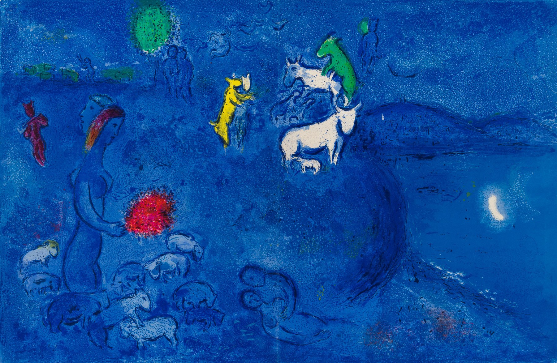 Artwork by Marc Chagall, Le Printemps, Made of Lithograph Printed In Colors On Arches Wove Paper 