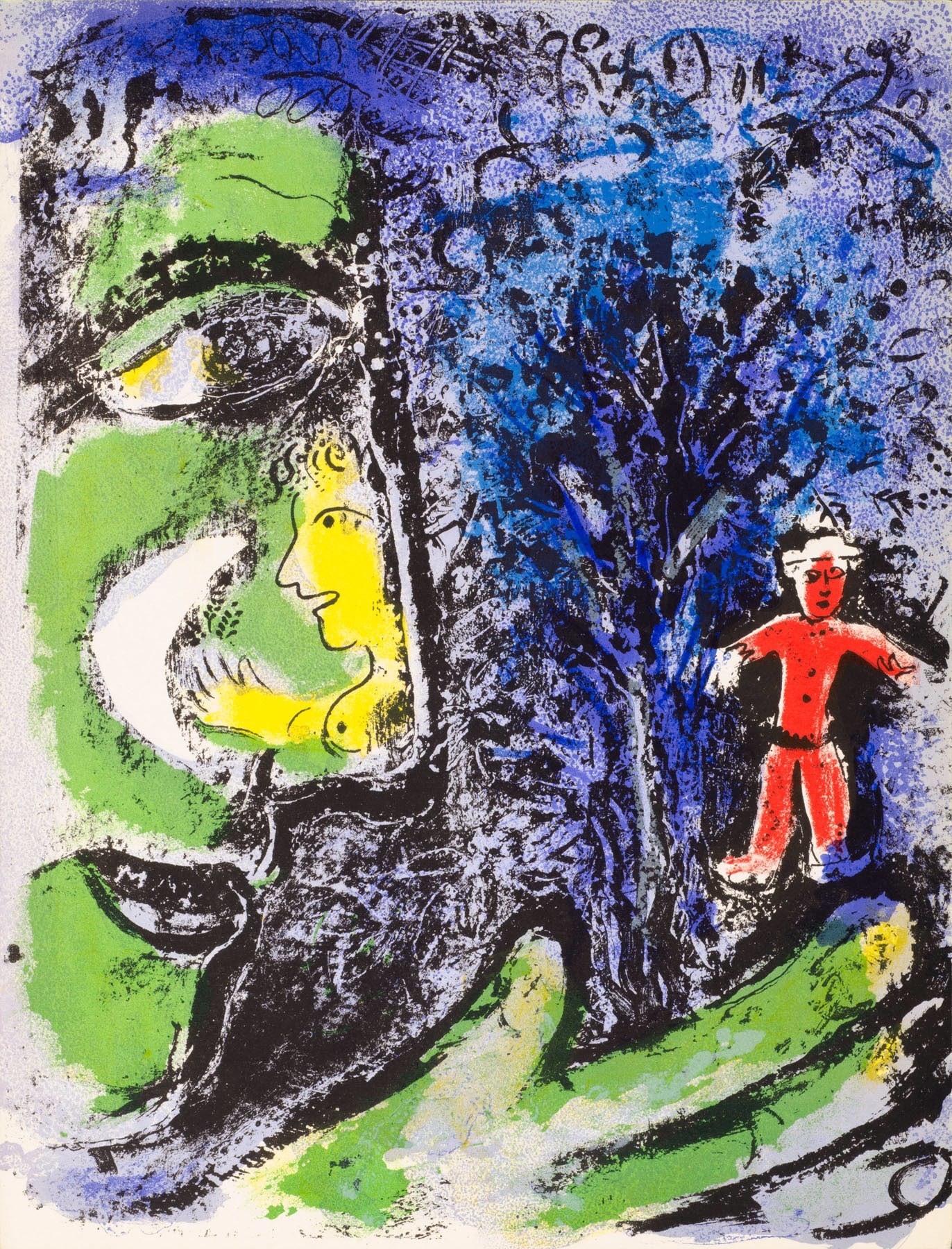 Artwork by Marc Chagall, Le Profil Et L’enfant Rouge, Made of Lithograph 
