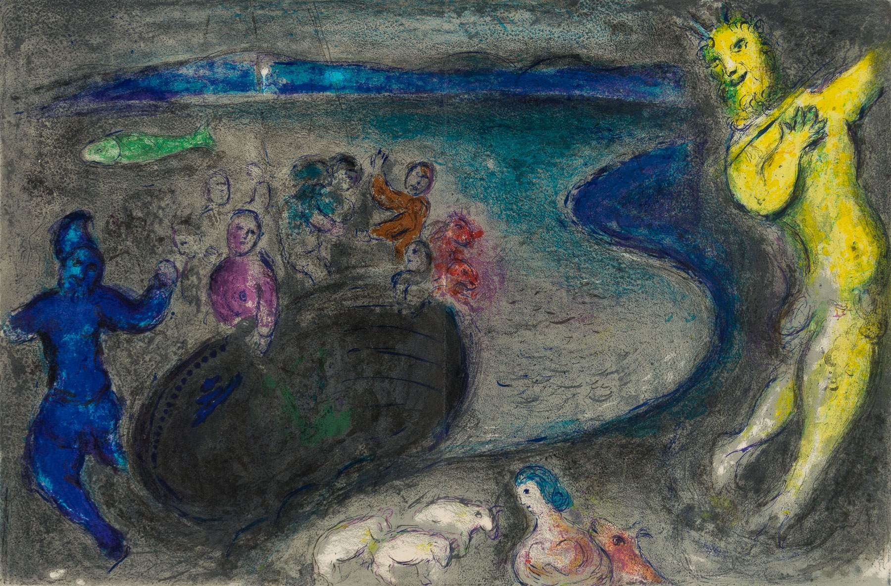 Artwork by Marc Chagall, Le Songe De Capitaine Bryaxis, Made of Lithograph Printed In Colors On Arches Wove Paper 