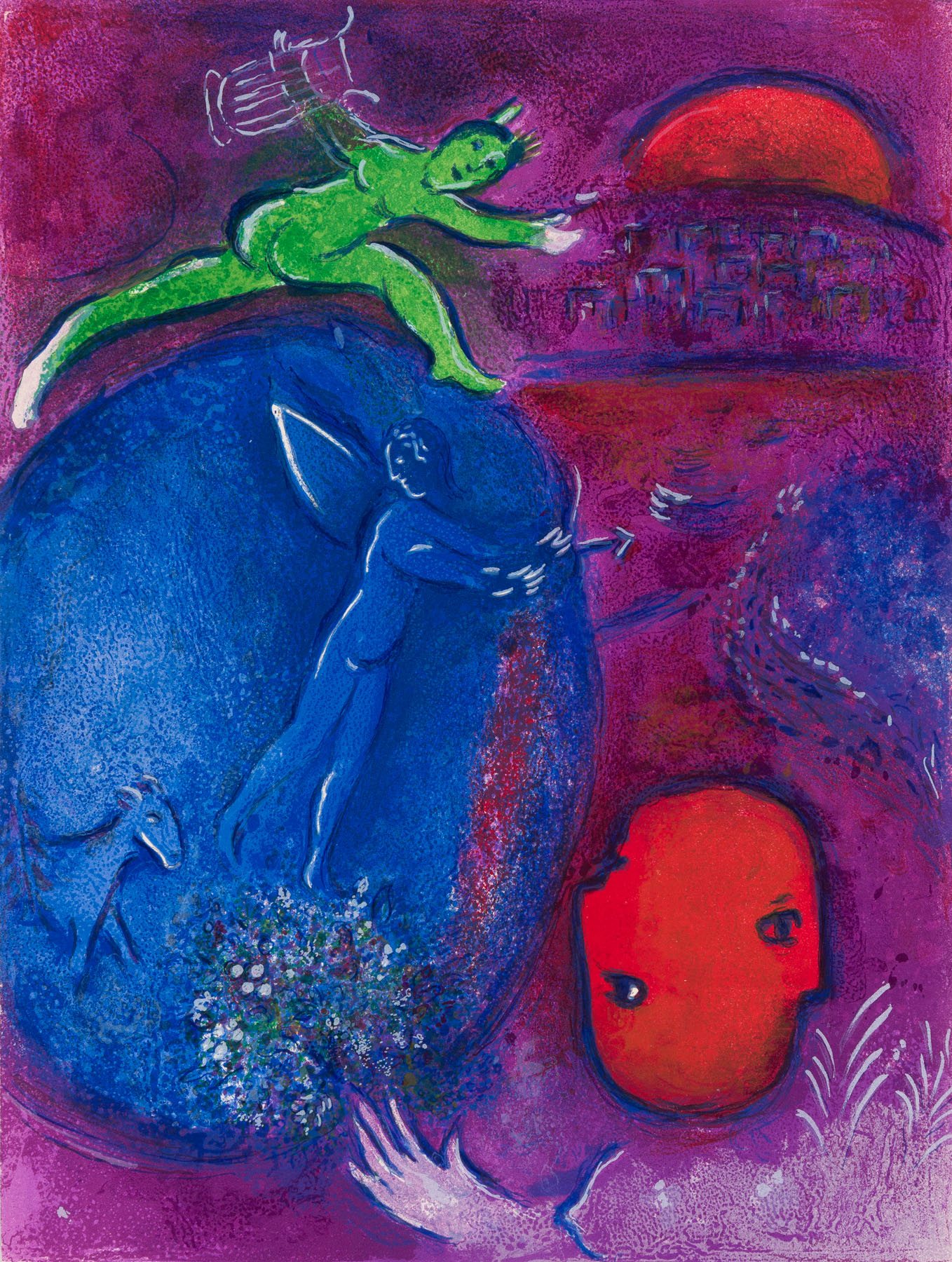 Artwork by Marc Chagall, Songe De Lamon Et De Dryas, Made of Lithograph Printed In Colors On Arches Wove Paper 