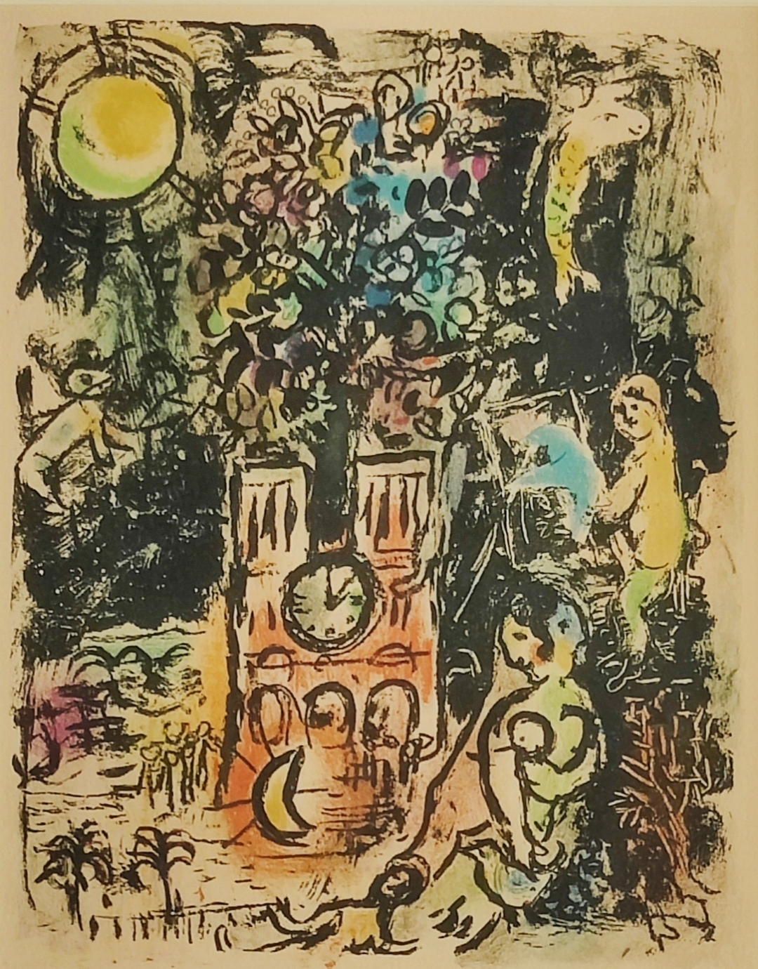 A painting of a painting of people in a room.