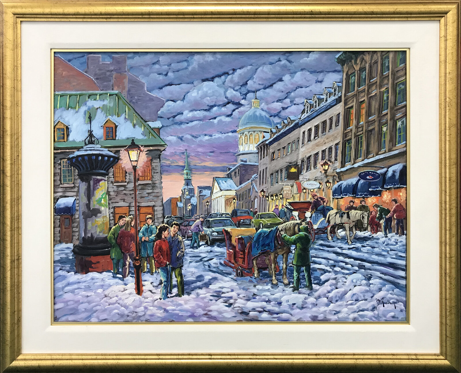 Artwork by Marcel Ravary, Old Montreal, Made of Oil On Canvas 