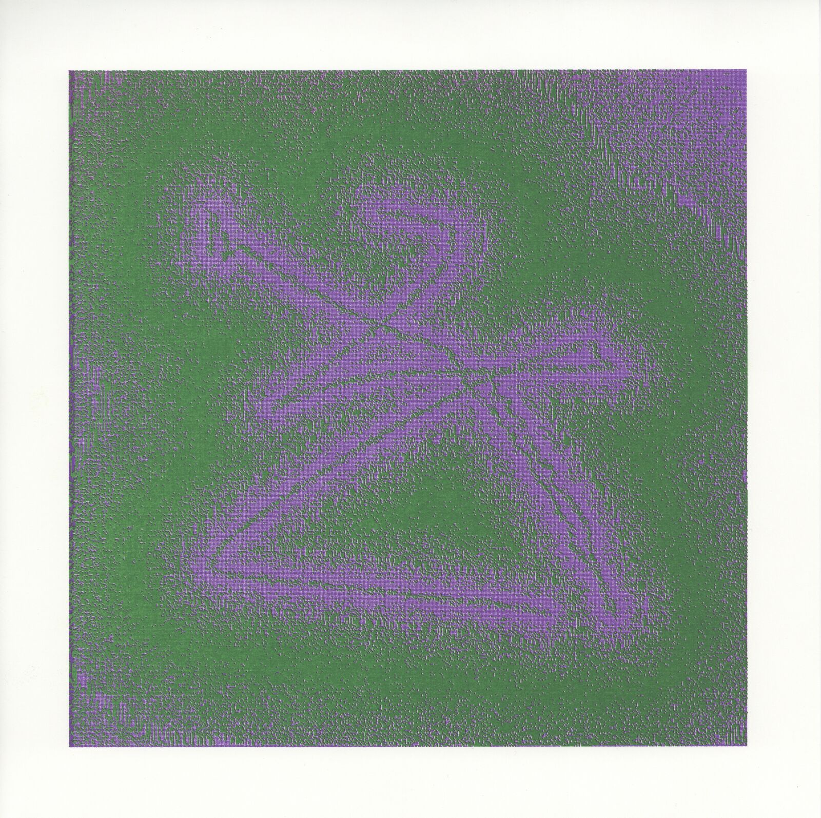 Artwork by Marcel Schwittlick , Old Green & New Violet, 14.01.2023, Made of Plotter drawing, Ink on paper 