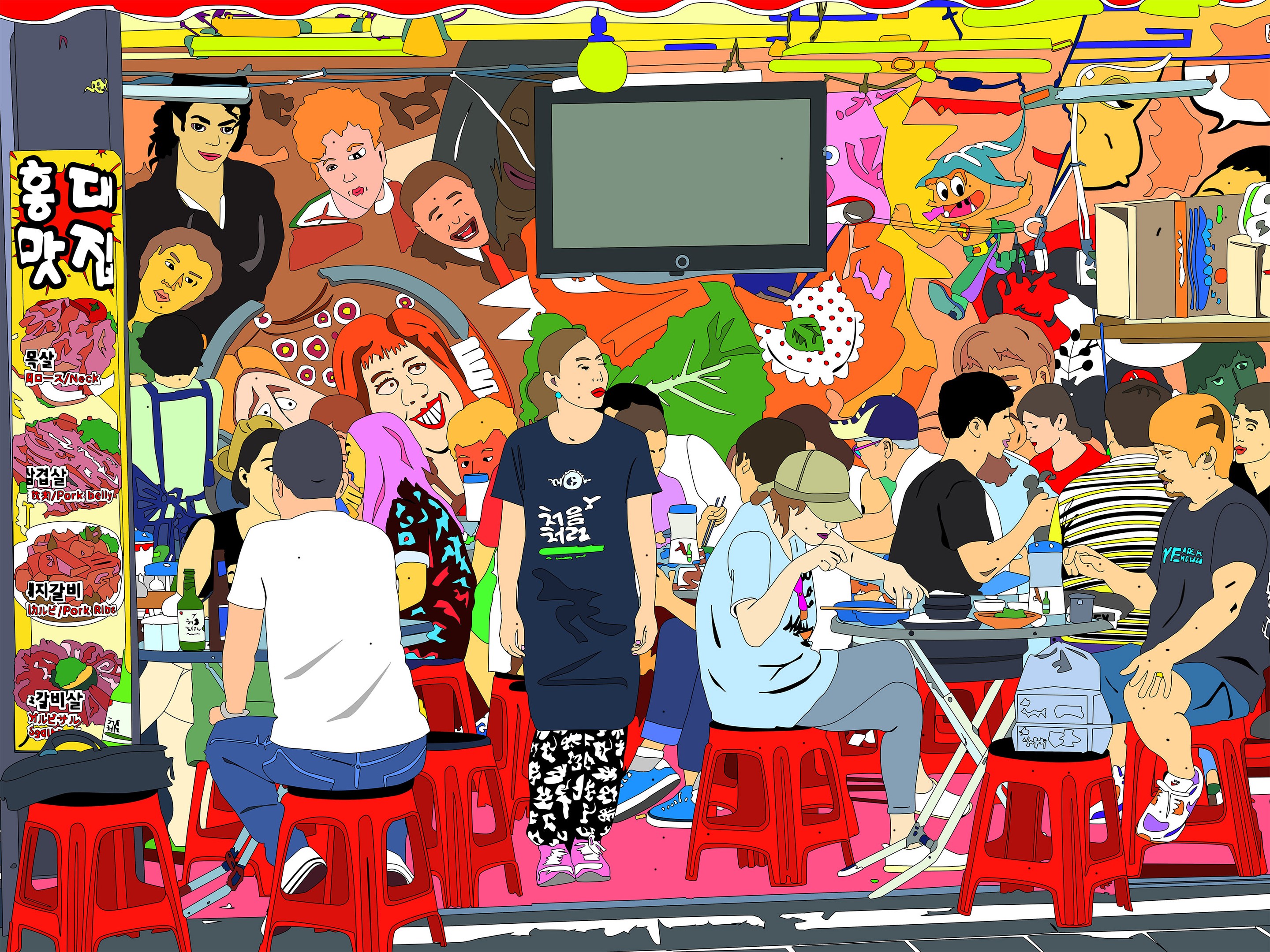 Eating in Hongik University Area, Seoul