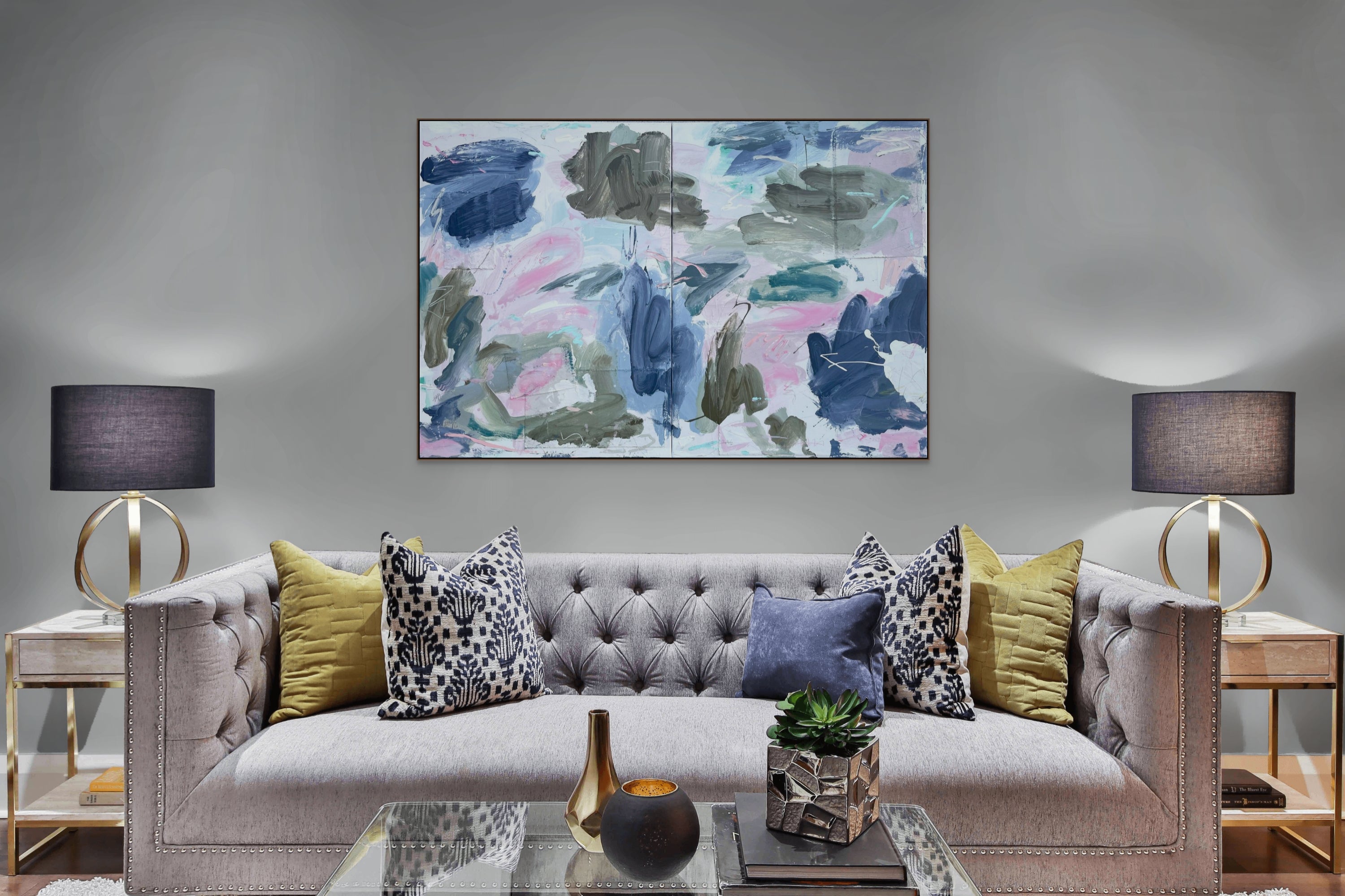 Artwork by Marcus Aitken, Boogum Oogum, Made of Acrylic and textiles on canvas 