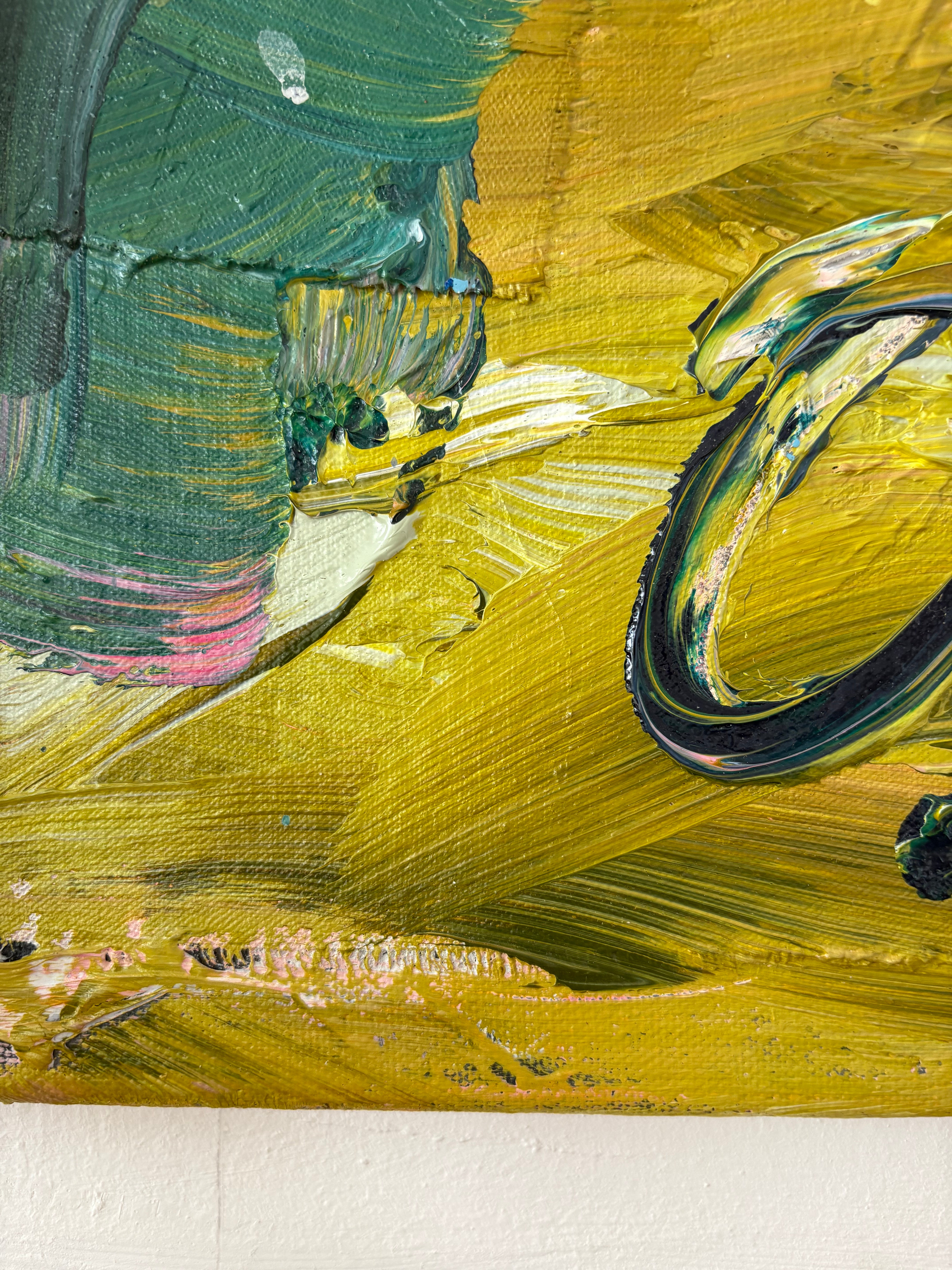 Artwork by Marcus Aitken, Flowers, Made of Acrylic and textiles on canvas 