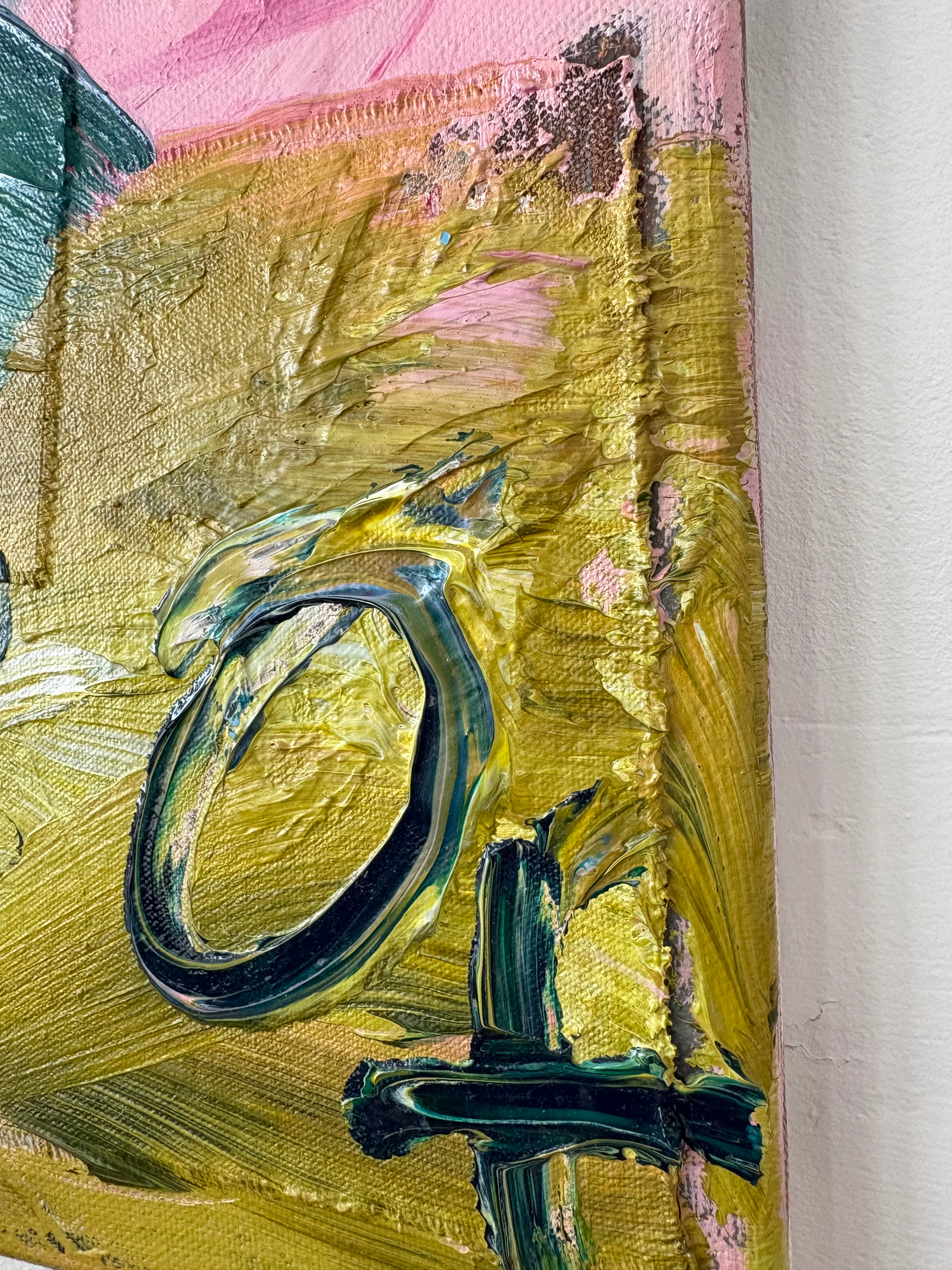 Artwork by Marcus Aitken, Flowers, Made of Acrylic and textiles on canvas 