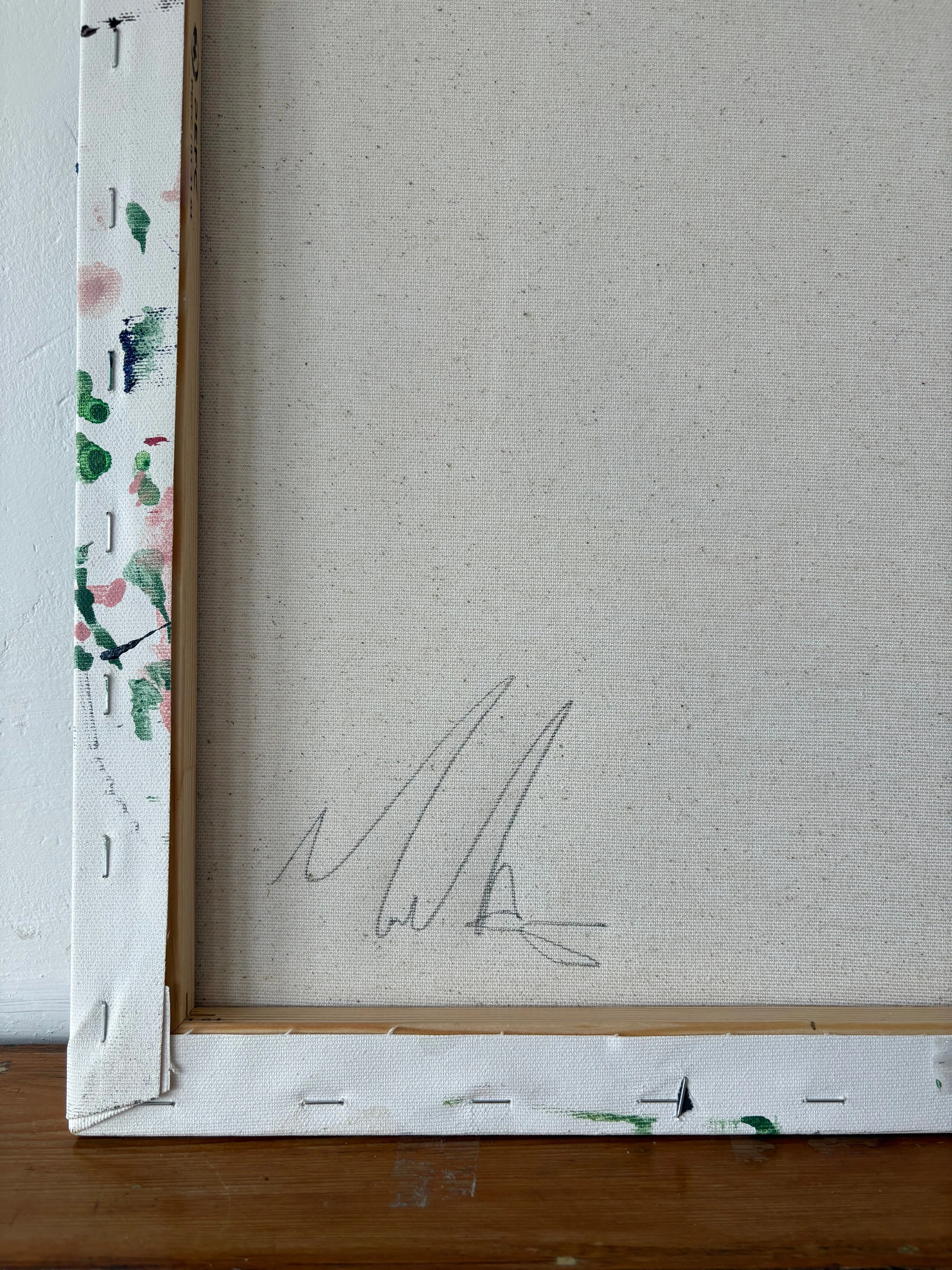 Artwork by Marcus Aitken, Running, Made of Acrylic and textiles on canvas 