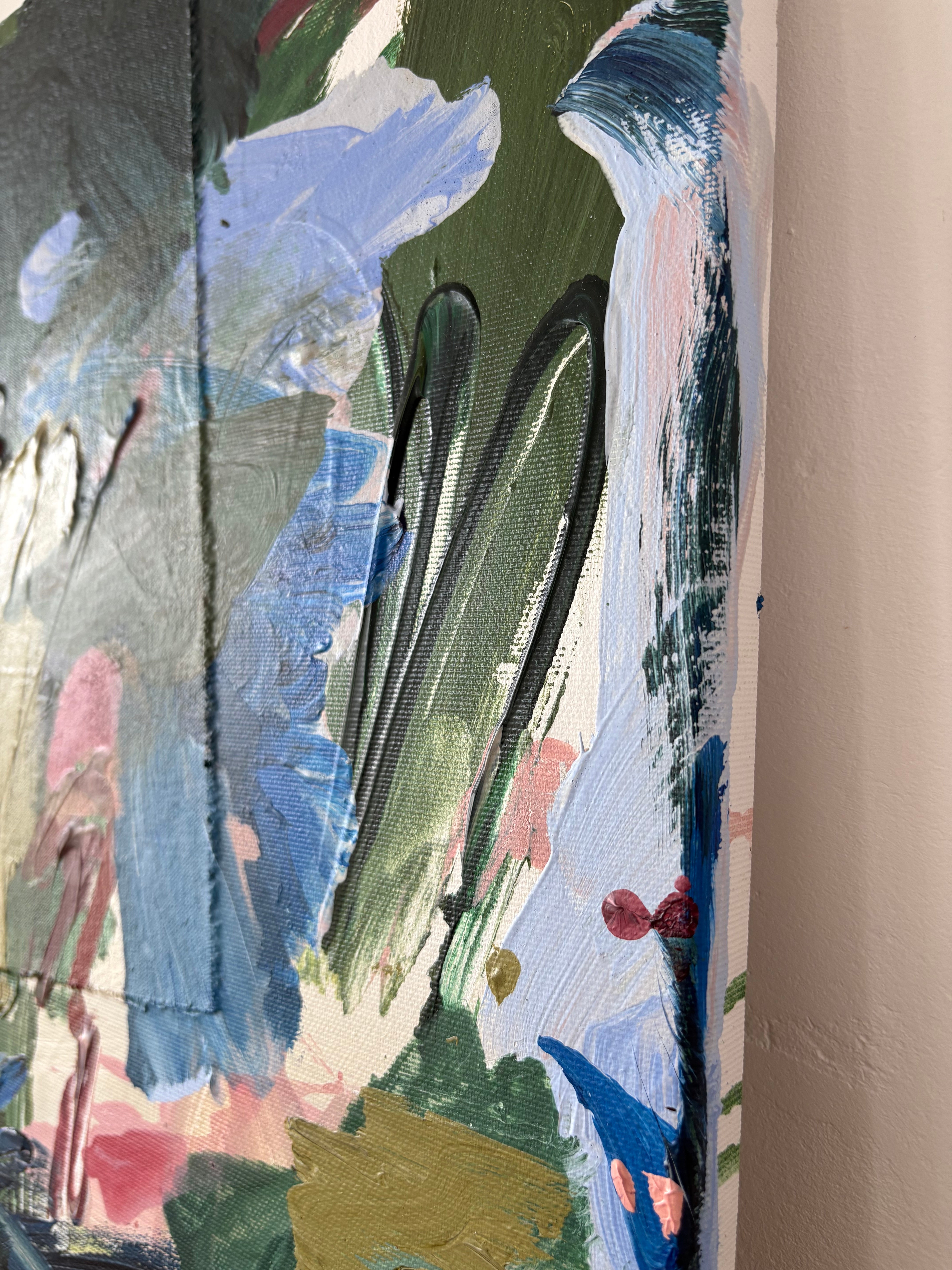 Artwork by Marcus Aitken, Running, Made of Acrylic and textiles on canvas 