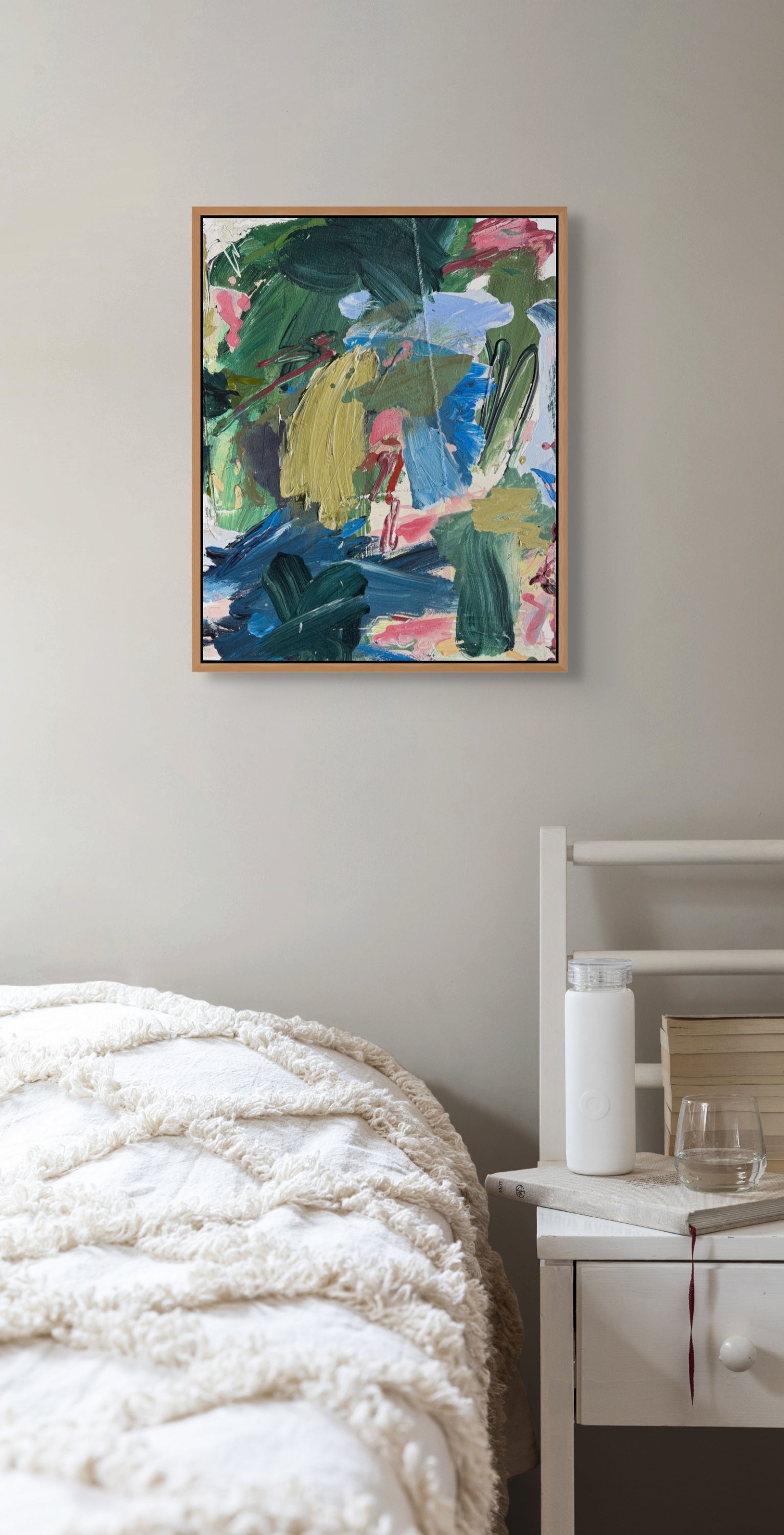 Artwork by Marcus Aitken, Running, Made of Acrylic and textiles on canvas 