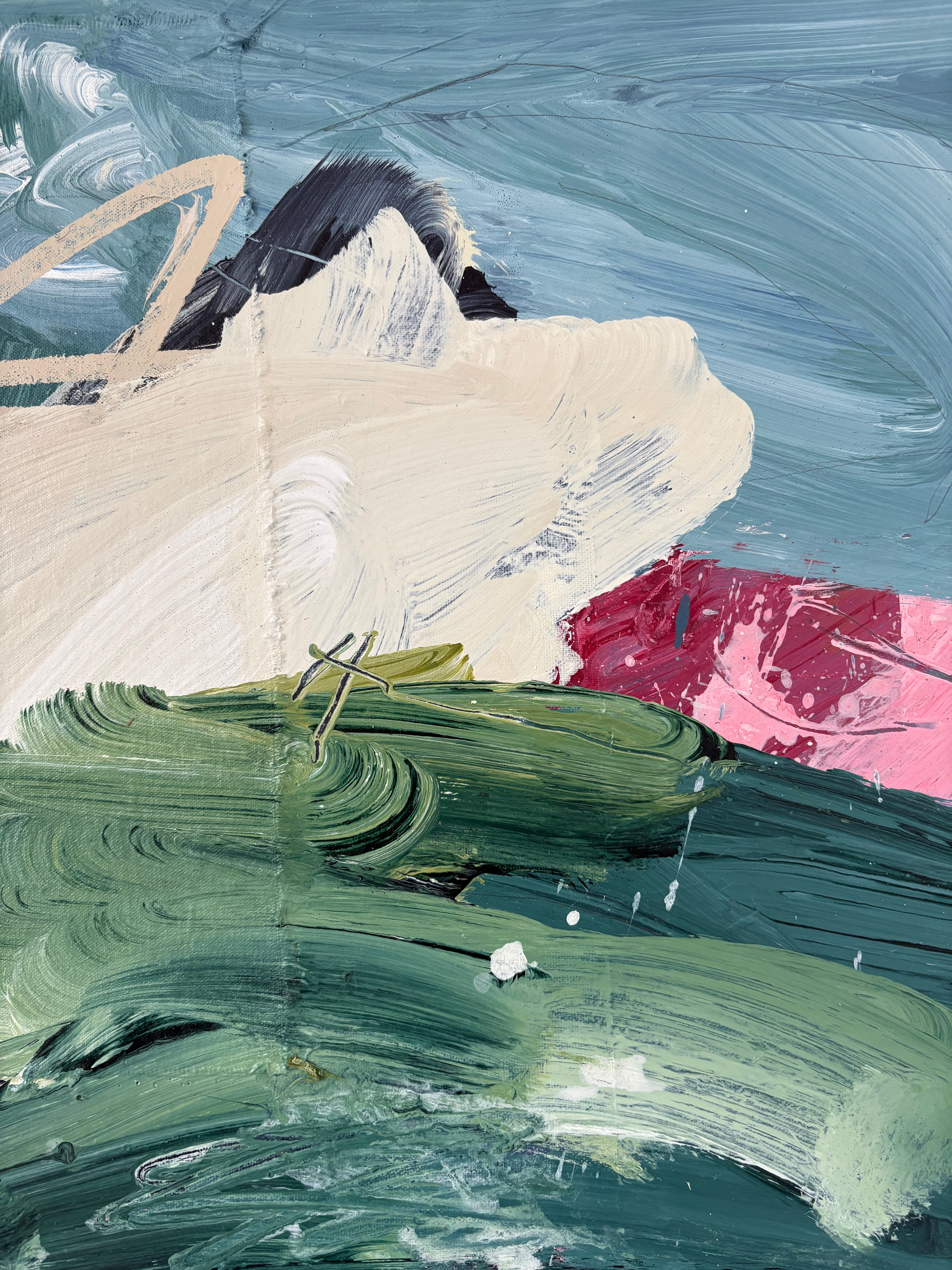 Artwork by Marcus Aitken, Soda, Made of Acrylic, ink and textiles on canvas 