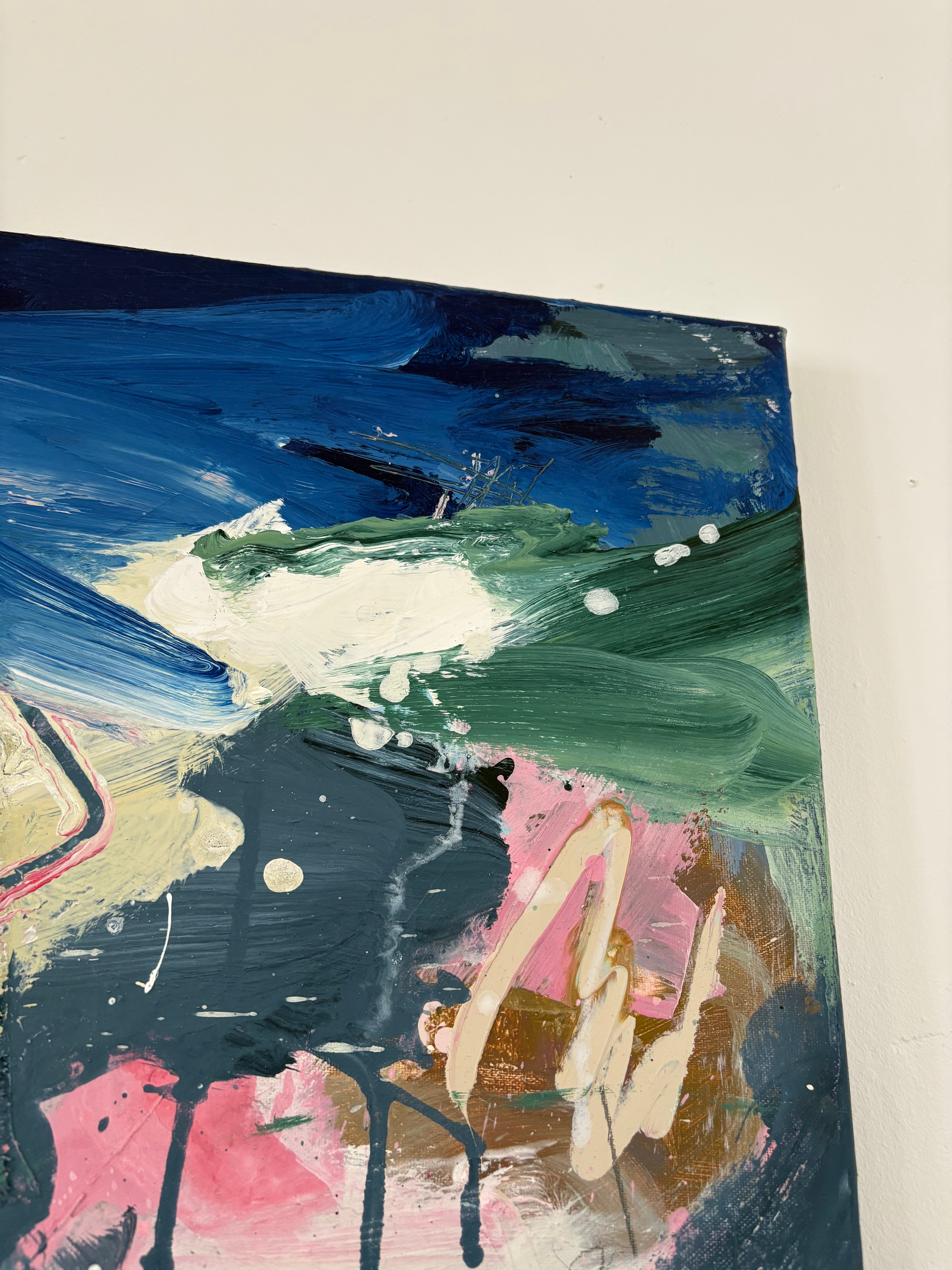 Artwork by Marcus Aitken, Soda, Made of Acrylic, ink and textiles on canvas 