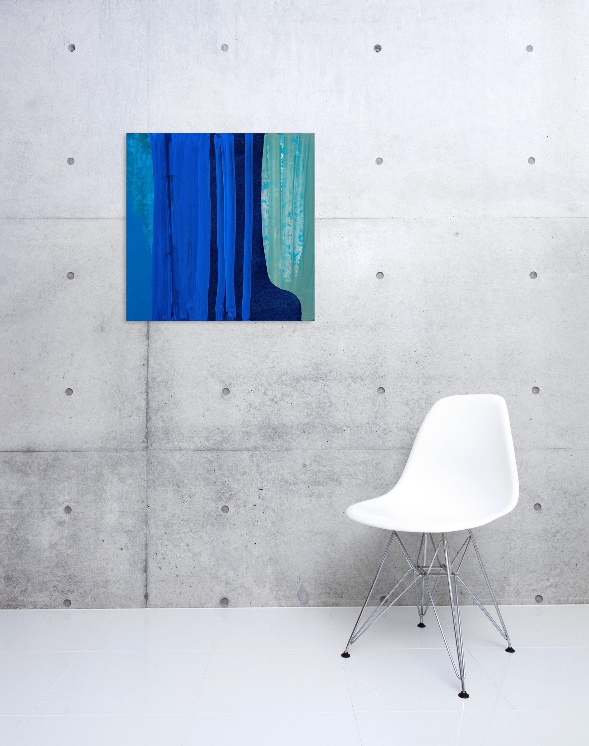 Artwork by Marcy Rosenblat, Blue Shift, Made of Acrylic on linen 