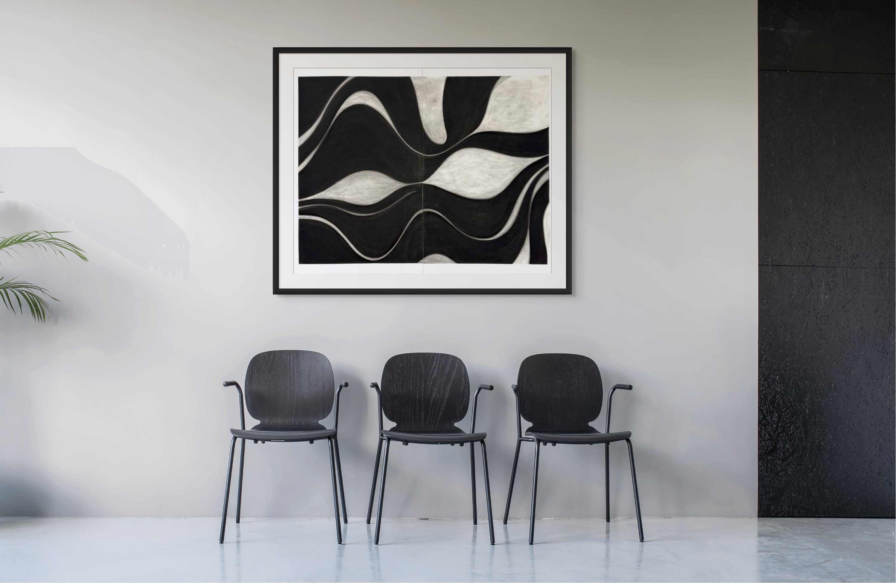 Artwork by Margaret Neill, Delta, Made of Charcoal on paper 