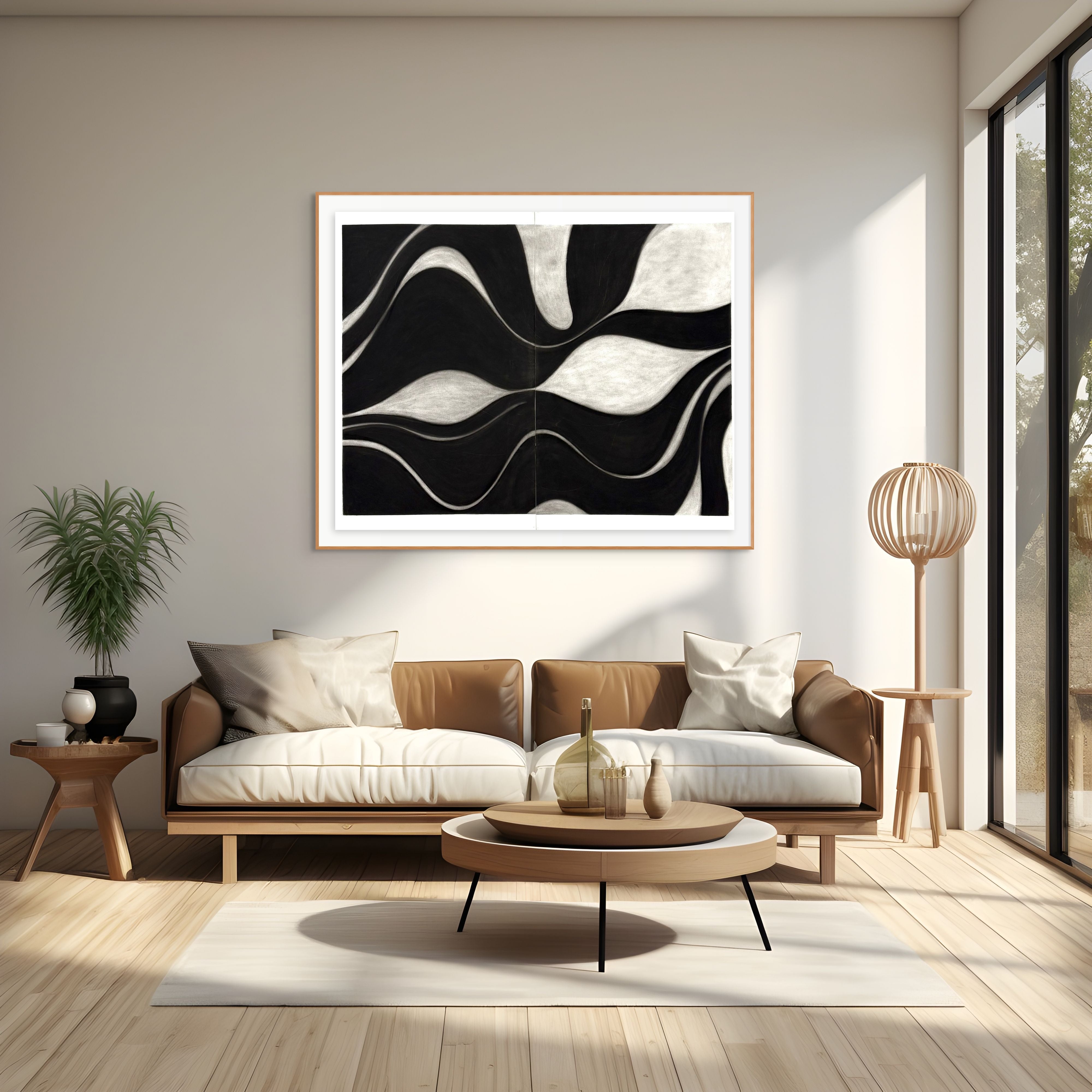 Artwork by Margaret Neill, Delta, Made of Charcoal on paper 