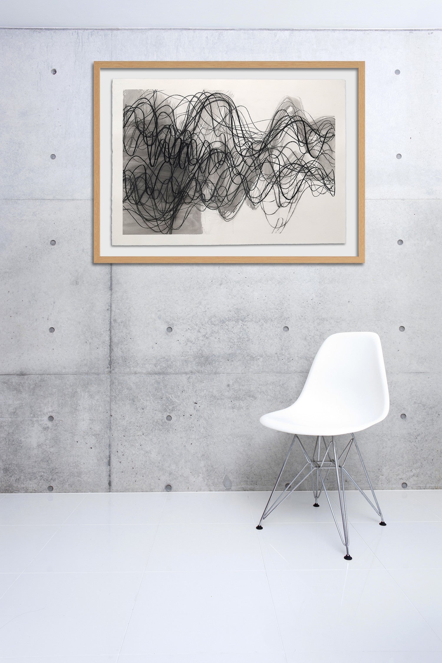 Artwork by Margaret Neill, Manifest 1, Made of Charcoal and water on paper 