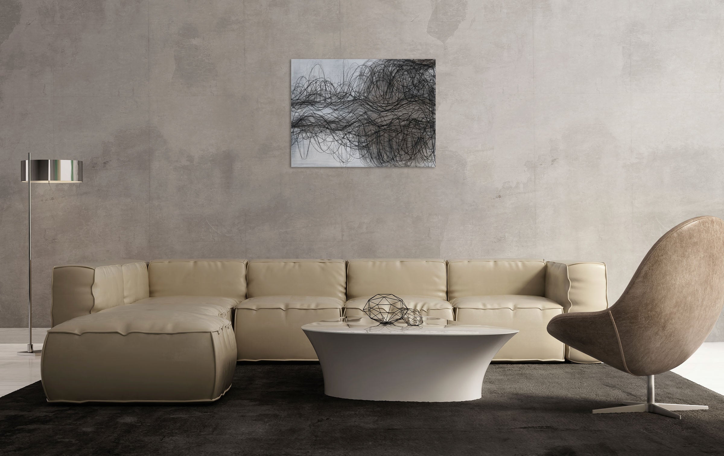 Artwork by Margaret Neill, Spring Breeze, Made of Charcoal and acrylic paint on canvas 