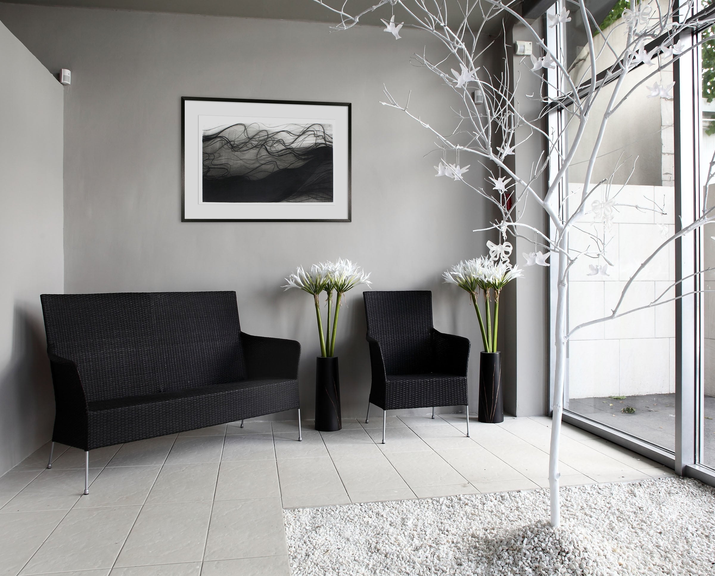 Artwork by Margaret Neill, Steamer series 1, Made of Charcoal on paper 