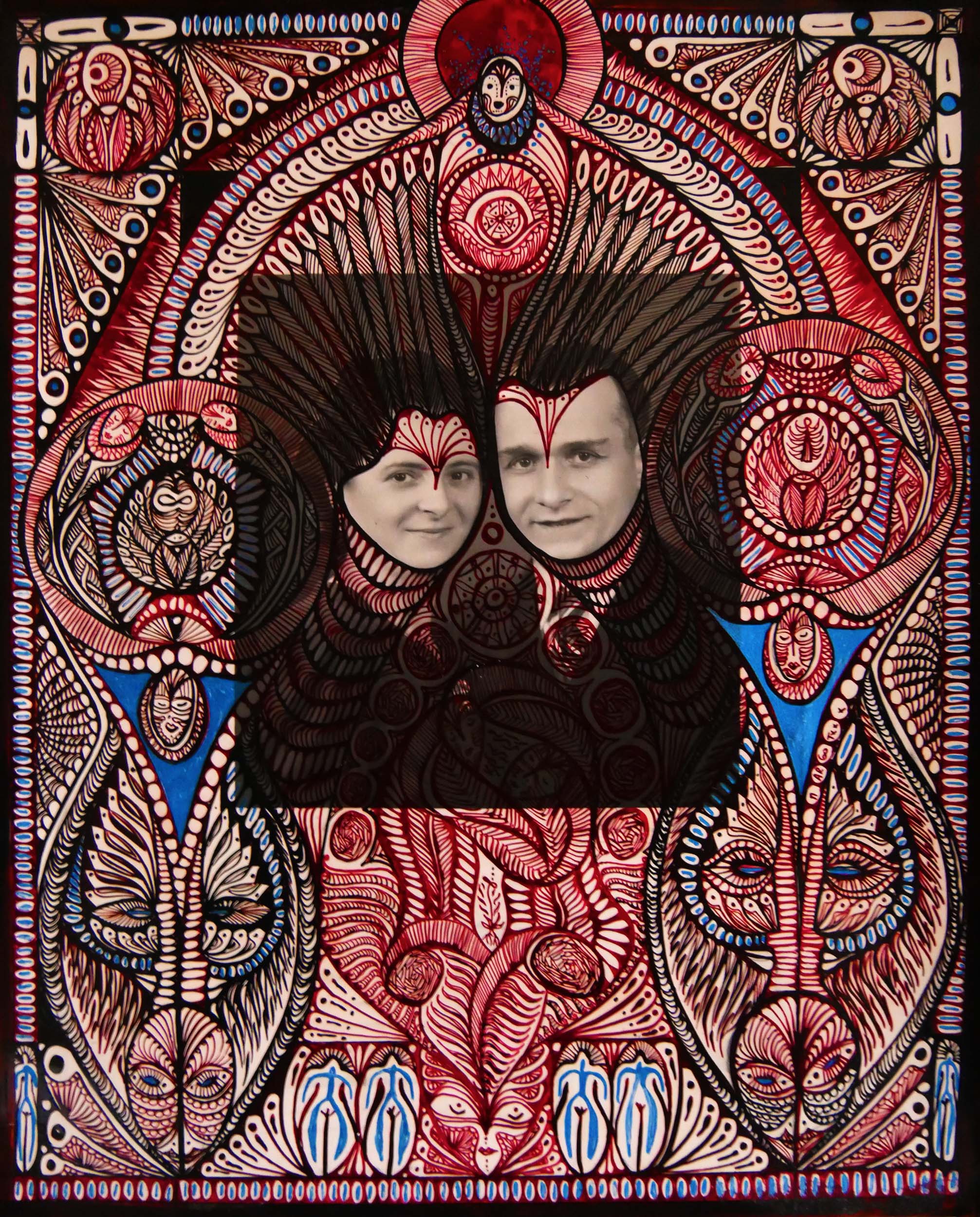 Dessin sur Photo Adeline et Luc