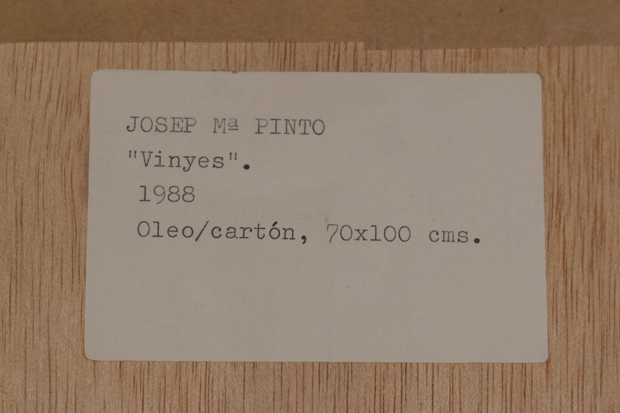 Artwork by María Assumpció Raventós, Josep Maria Pinto - Landscape with Vines, Made of Oil on board 