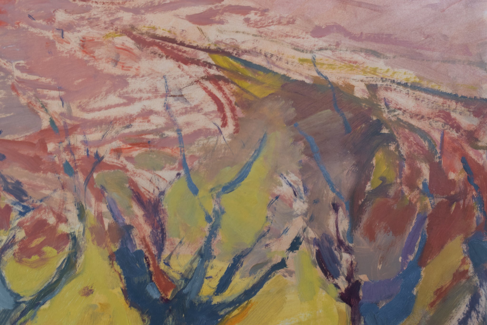 Artwork by María Assumpció Raventós, Josep Maria Pinto - Landscape with Vines, Made of Oil on board 