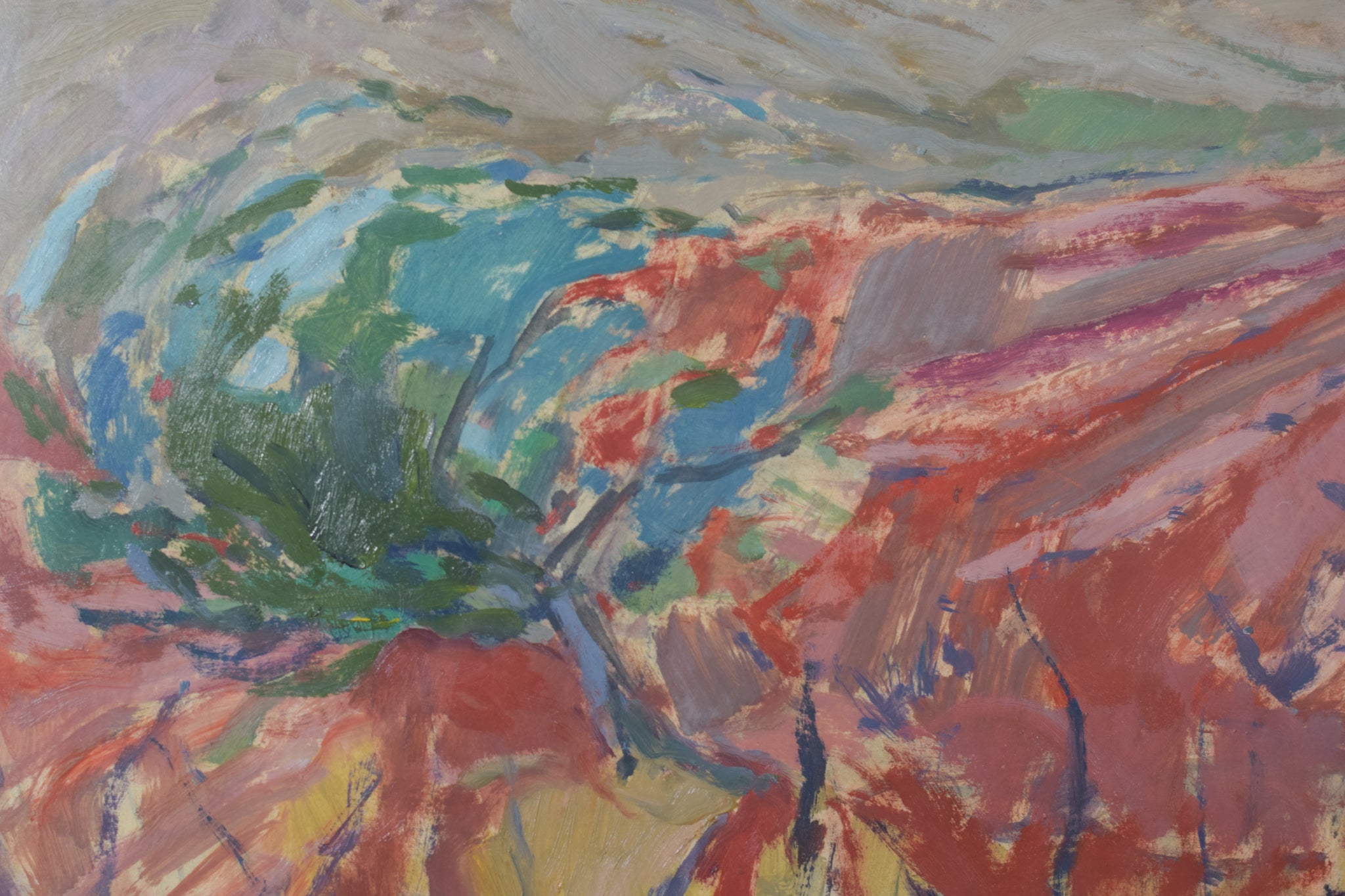 Artwork by María Assumpció Raventós, Josep Maria Pinto - Landscape with Vines, Made of Oil on board 