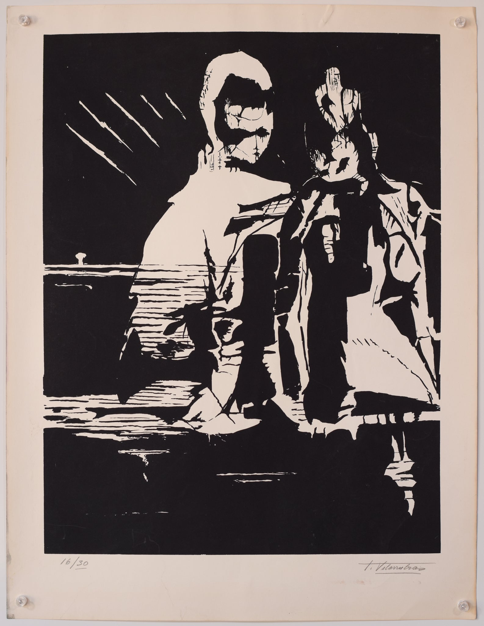 Artwork by Teresa Vilarrúbias i Perarnau, Black and White Limited Addition Lithograph - Teresa VILARRUBIAS (1914), Made of Lithograph 