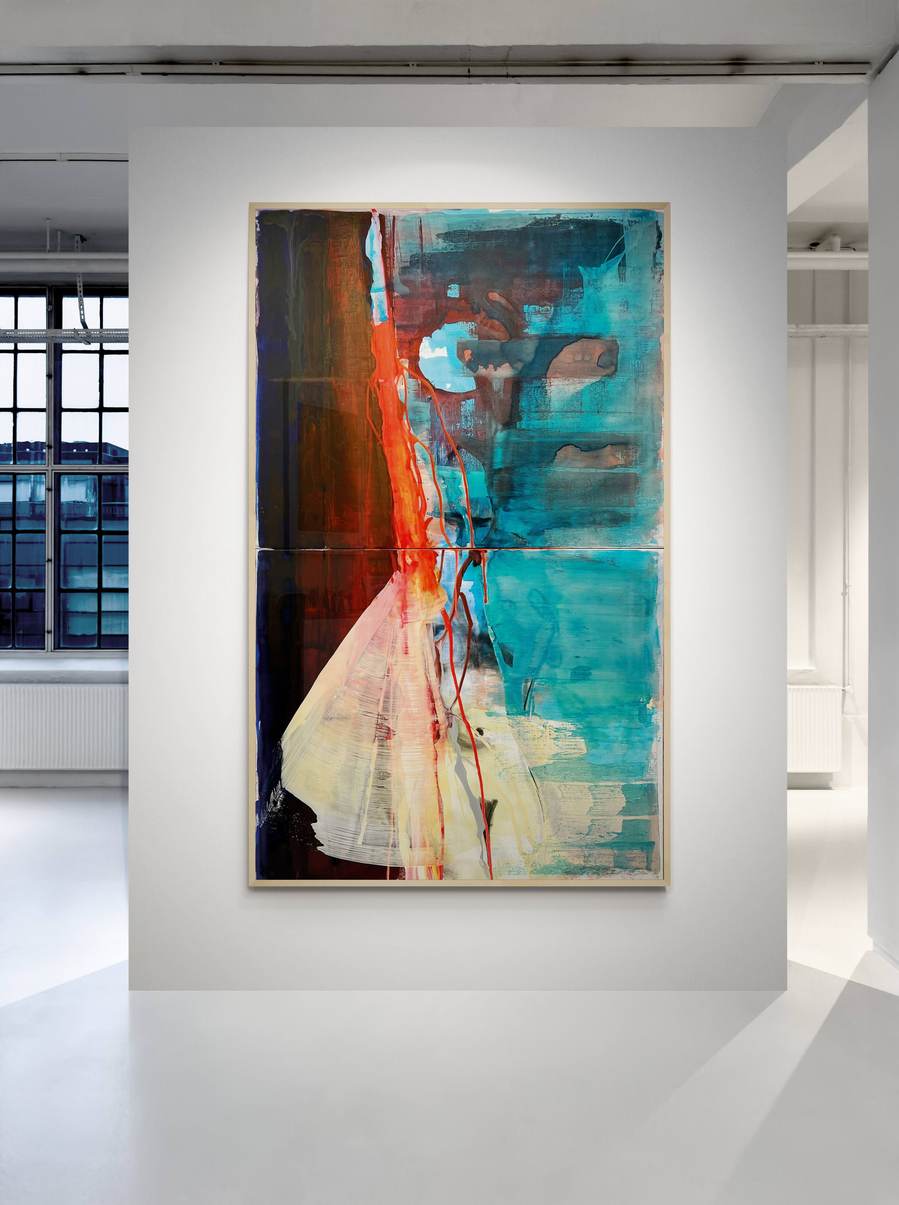 Artwork by Marina Olympios, Beautiful Helen and the Moon, Made of Mineral Colours On Canvas 