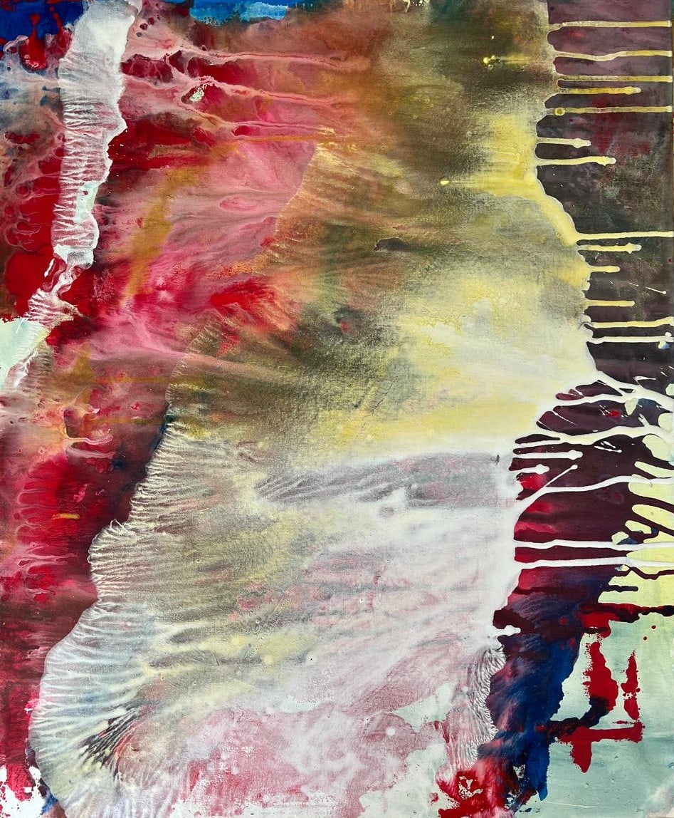 Artwork by Marina Olympios, True love radiates from within, Made of Mineral colours on canvas 