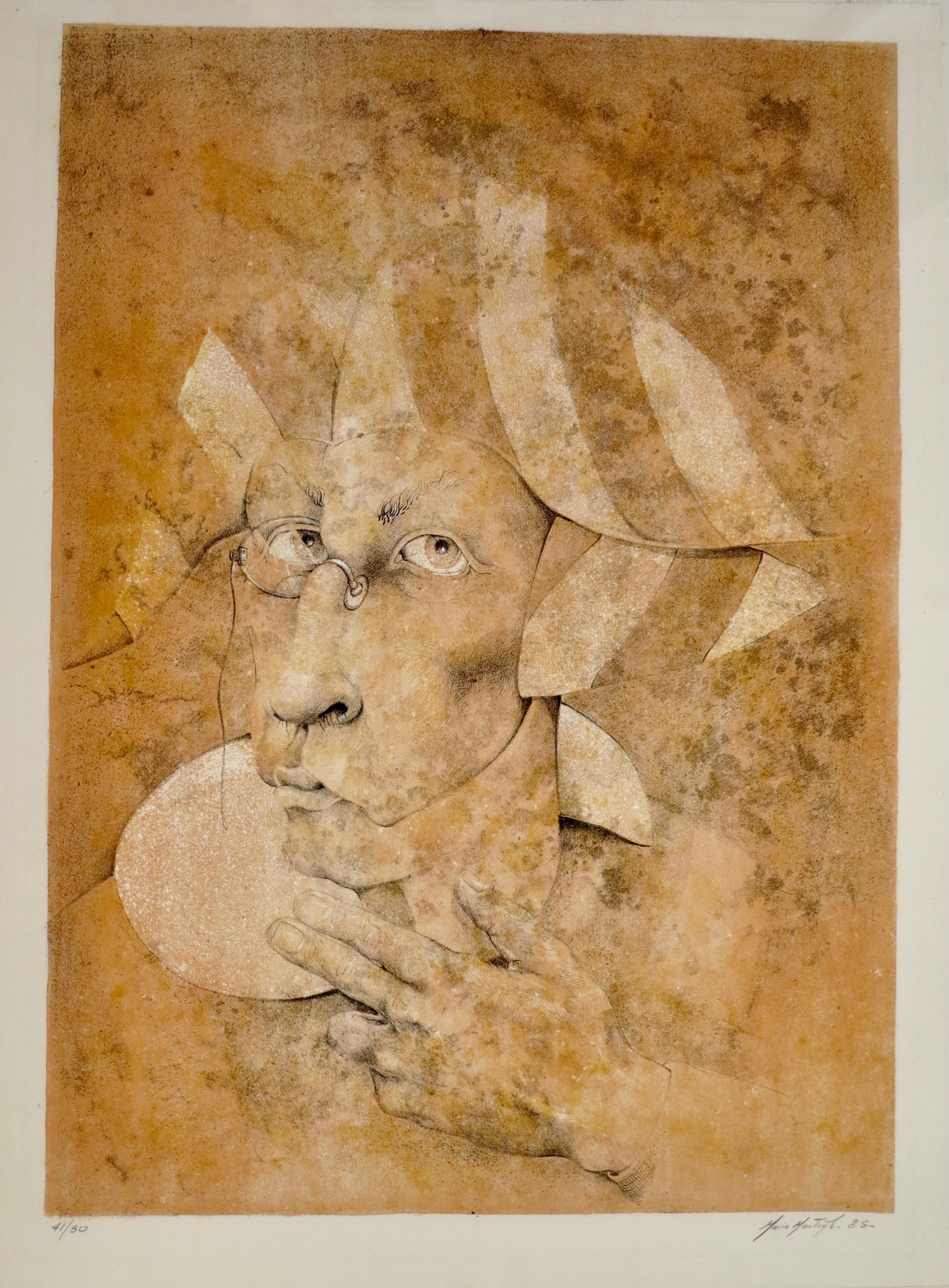 Artwork by Mario Martin Del Campo, Auto retrato, Made of Lithograph 