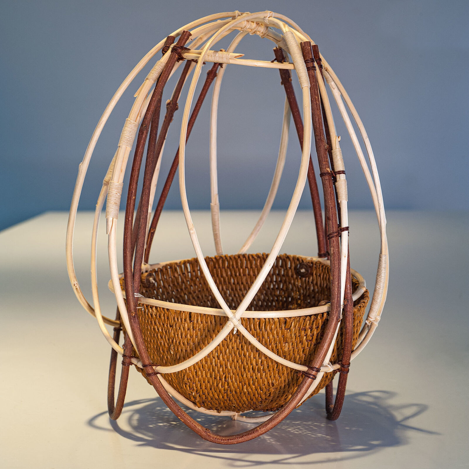 A basket that is sitting on top of a table.