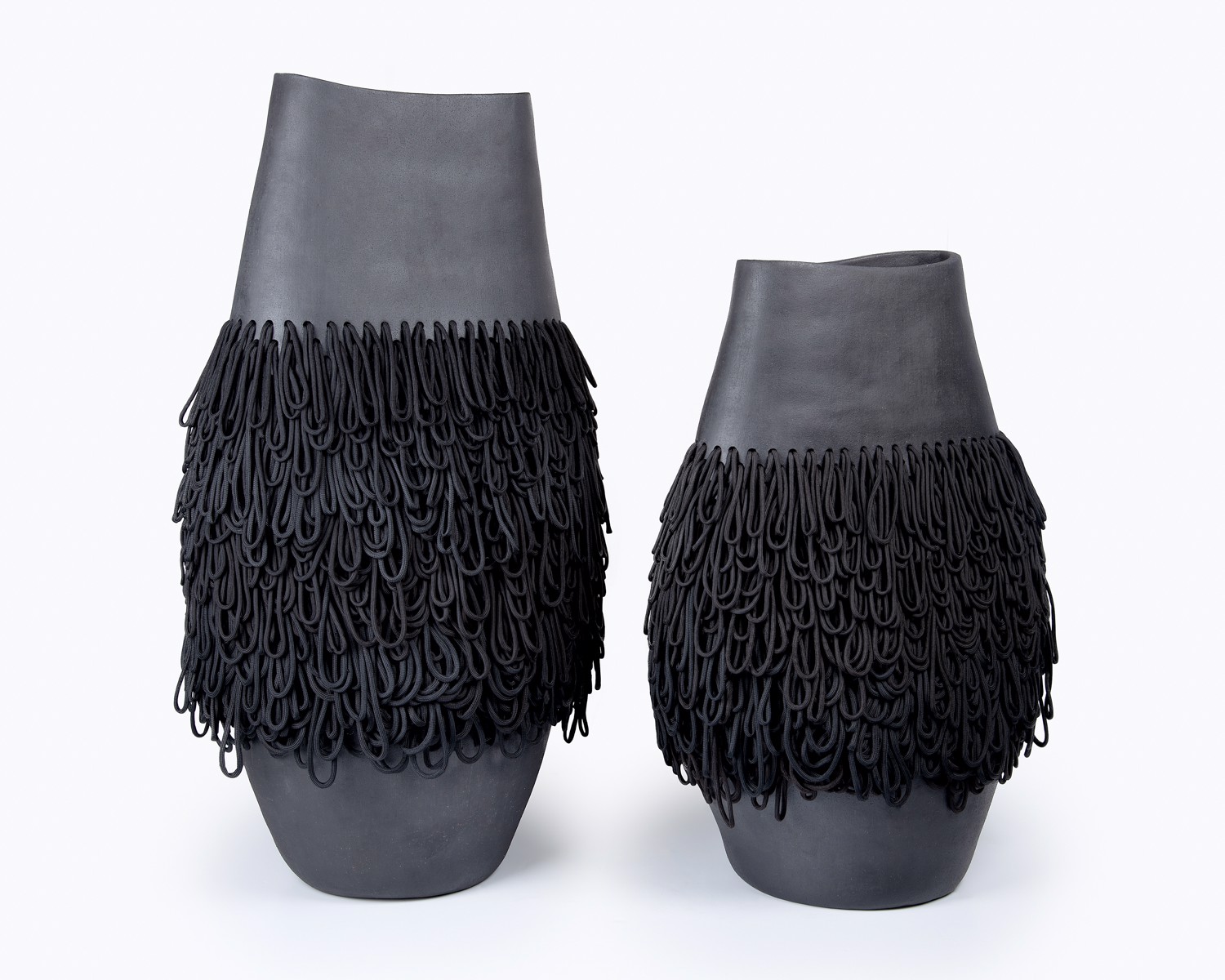 Vases with cord by Marisol Valencia, 2020