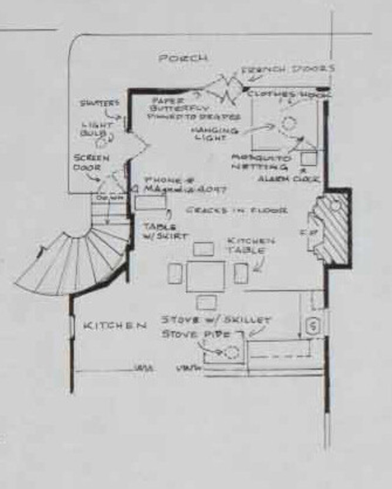 A detailed architectural floor plan of a residential property with interior and exterior layouts.