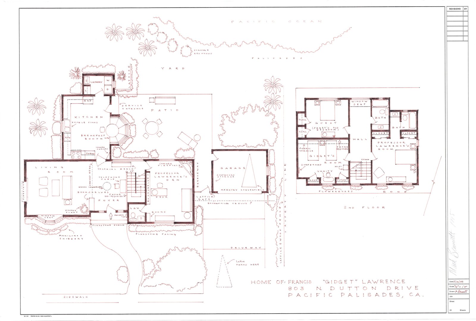 Artwork by Mark Bennett, Home of Francis "Gidget" Lawrence (Gidget), Made of India ink and graphite on vellum 