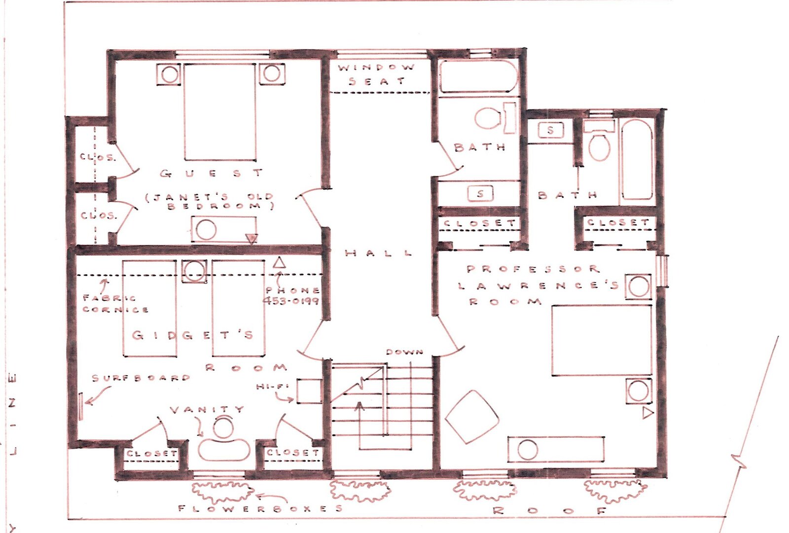 Artwork by Mark Bennett, Home of Francis "Gidget" Lawrence (Gidget), Made of India ink and graphite on vellum 