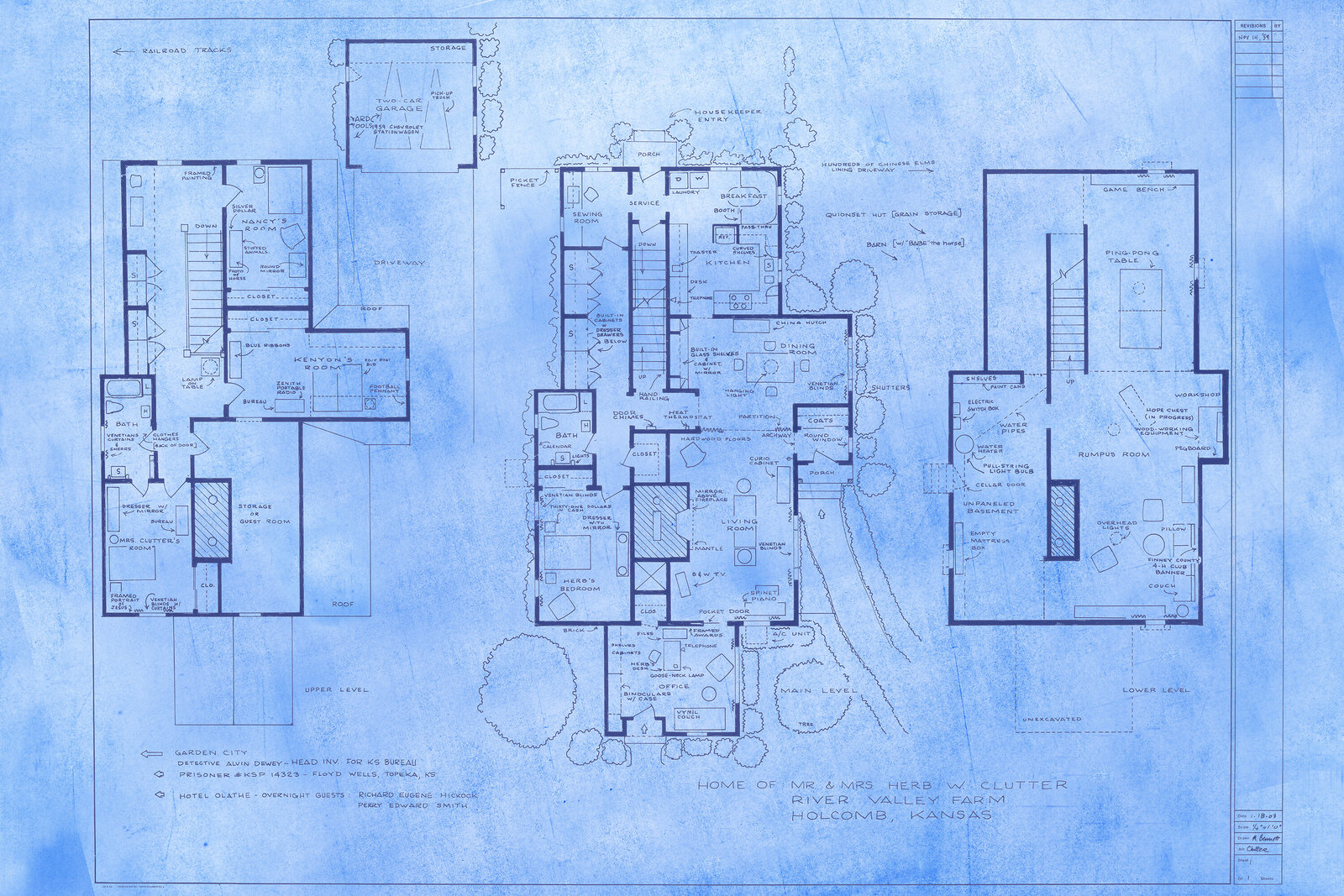 Artwork by Mark Bennett, Home of Mr. & Mrs. Herb W. Clutter (In Cold Blood), Made of Archival pigment print on Hot Press Cotton Rag 