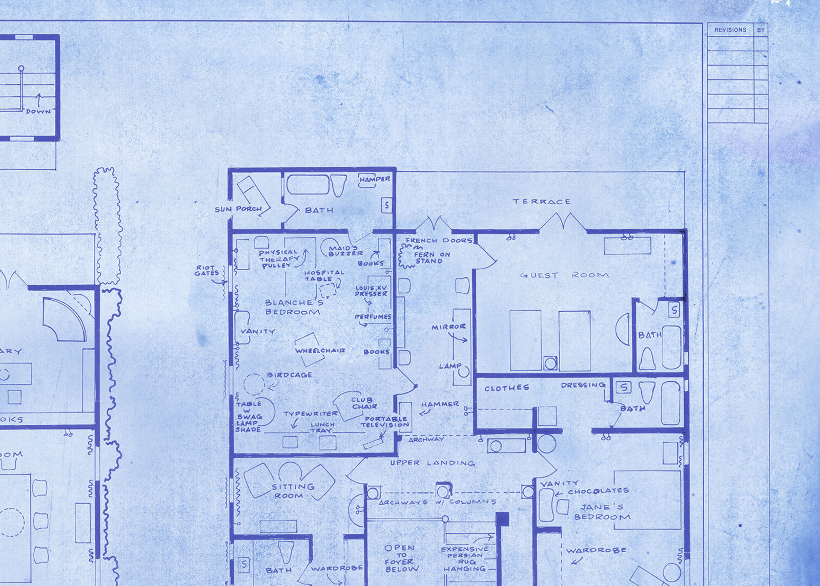 Artwork by Mark Bennett, Home of Blanche & Jane Hudson (What Ever Happened to Baby Jane?), Made of Archival pigment print on Hot Press Cotton Rag 