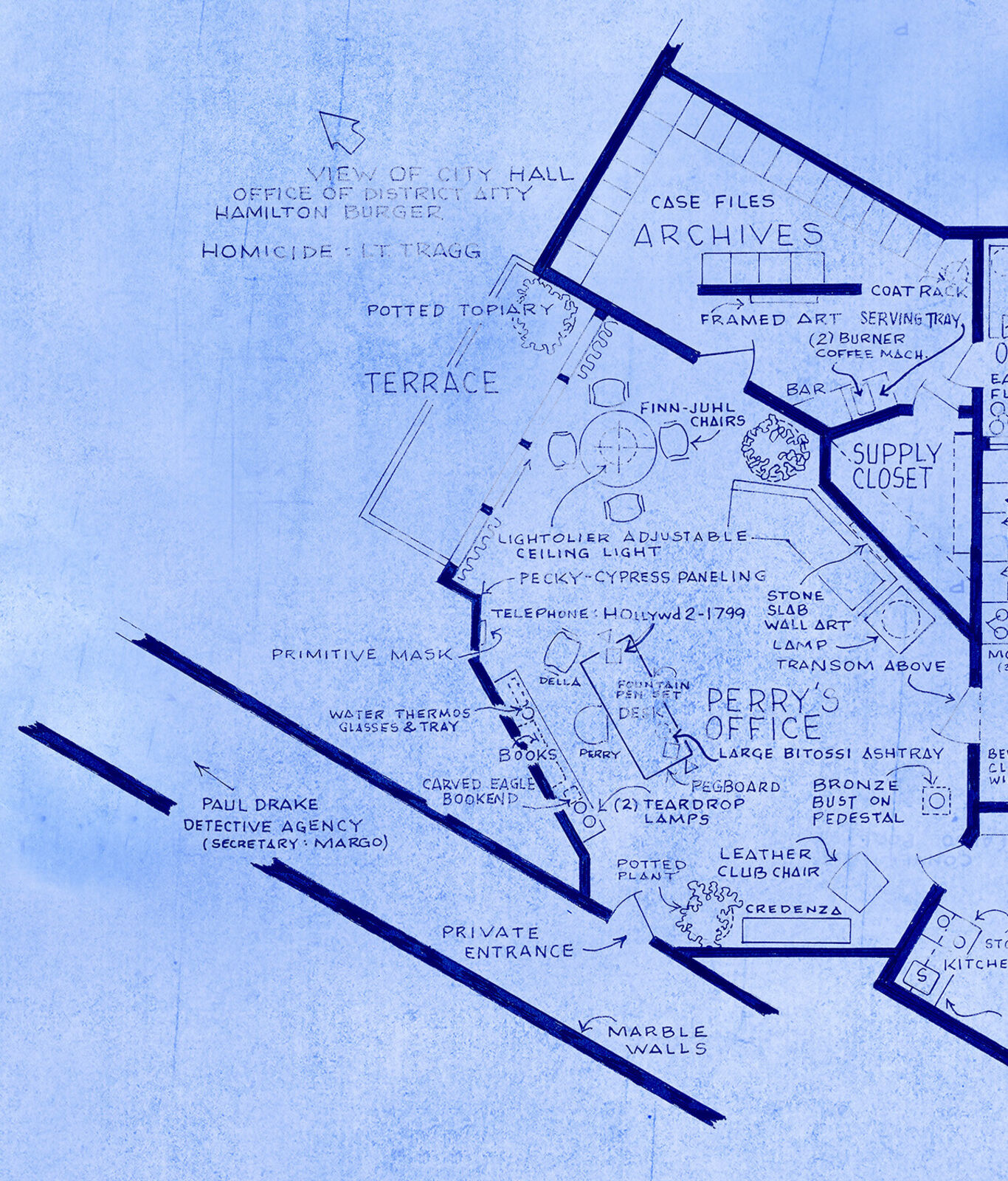 Artwork by Mark Bennett, Office of Perry Mason, Atty (Perry Mason), Made of Archival pigment print on Hot Press Cotton Rag 