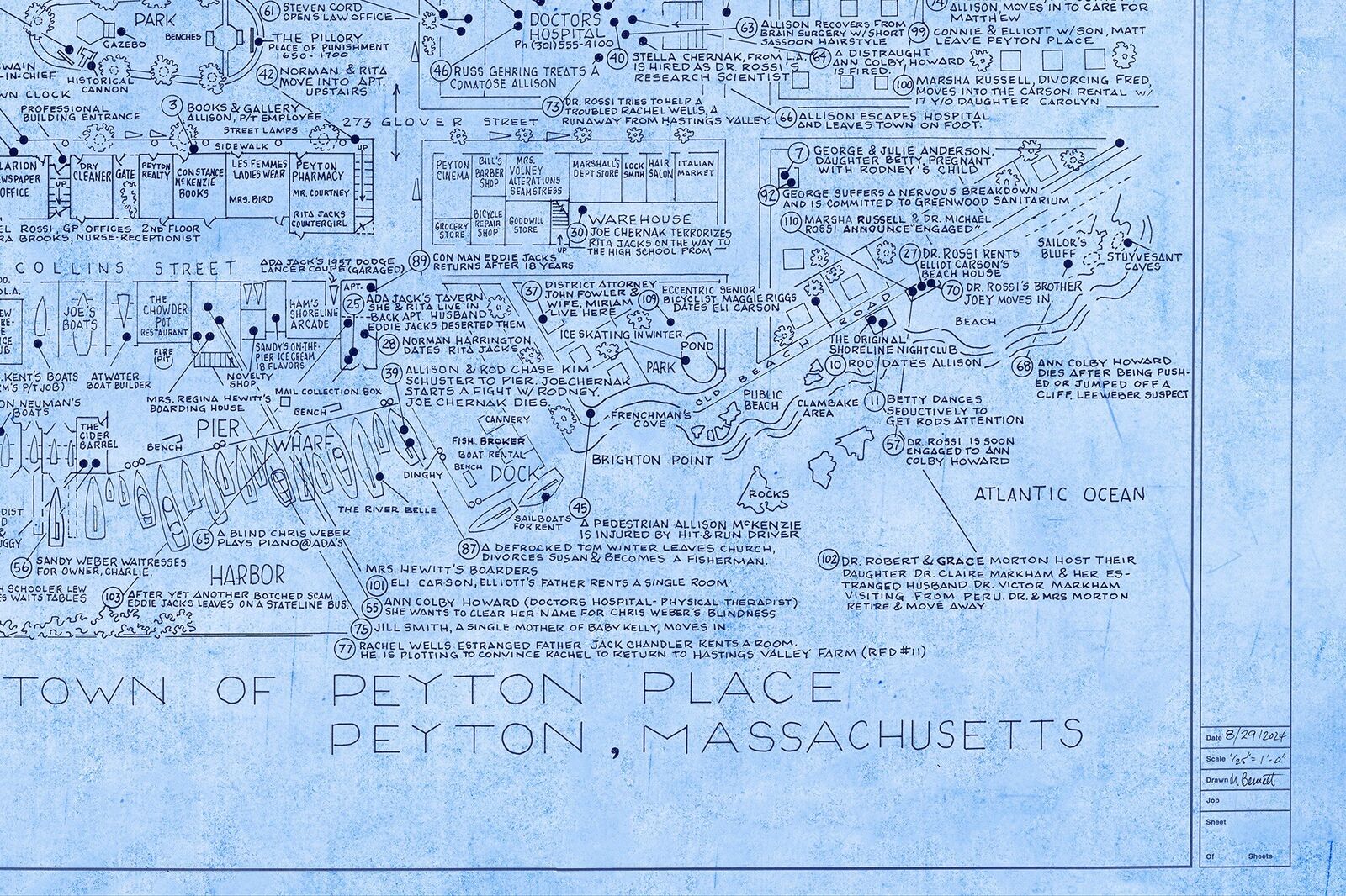 Artwork by Mark Bennett, Town of Peyton Place, Peyton, Mass (Peyton Place), Made of Archival pigment print on Hot Press Cotton Rag 