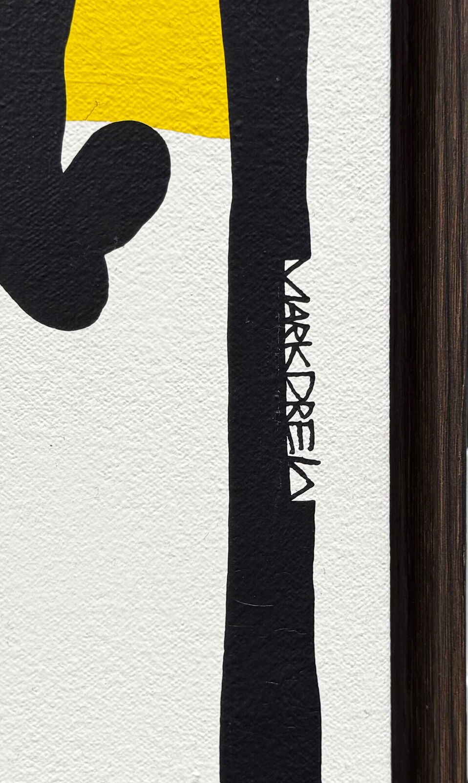 A painting of a Charlie Brown and Snoopy talking to each other.