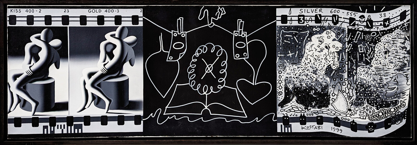 Artwork by Mark Kostabi, $15 Is Your Total. $5 Is Your Change, Made of Acrylic On Canvas 