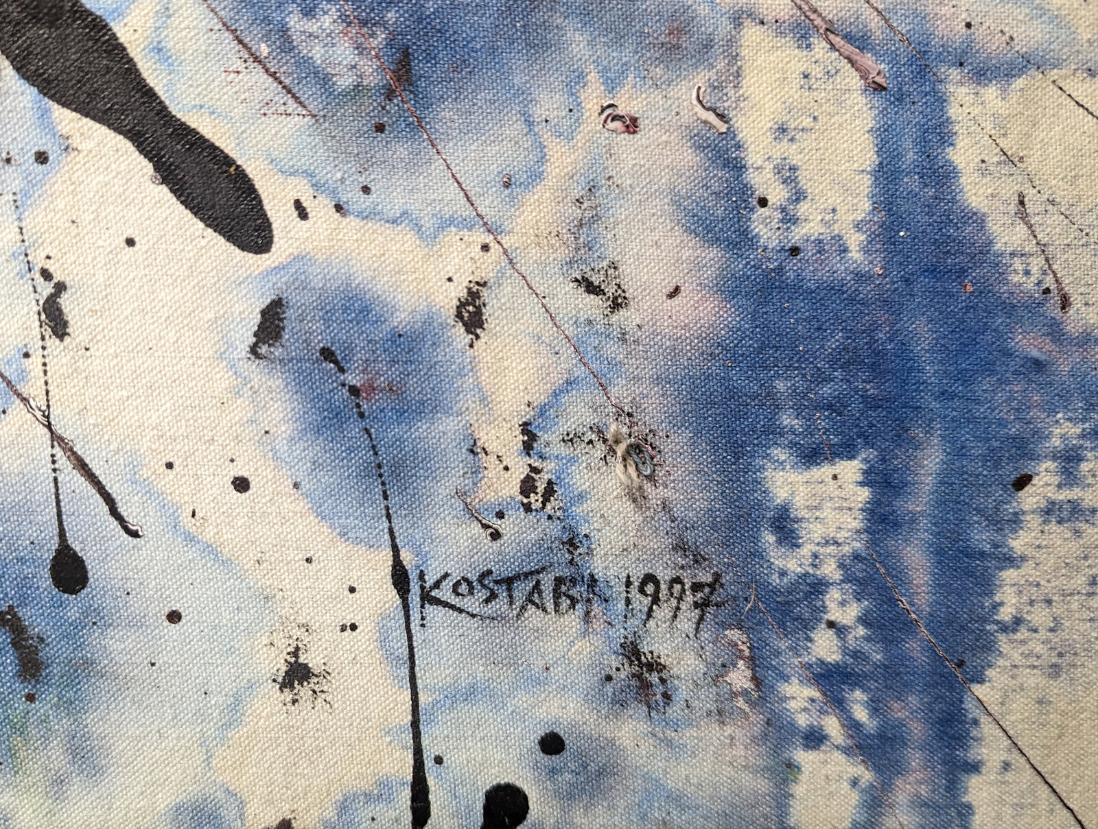 Artwork by Mark Kostabi, Journey Beyond The Self, Made of Mixed Media On Canvas 