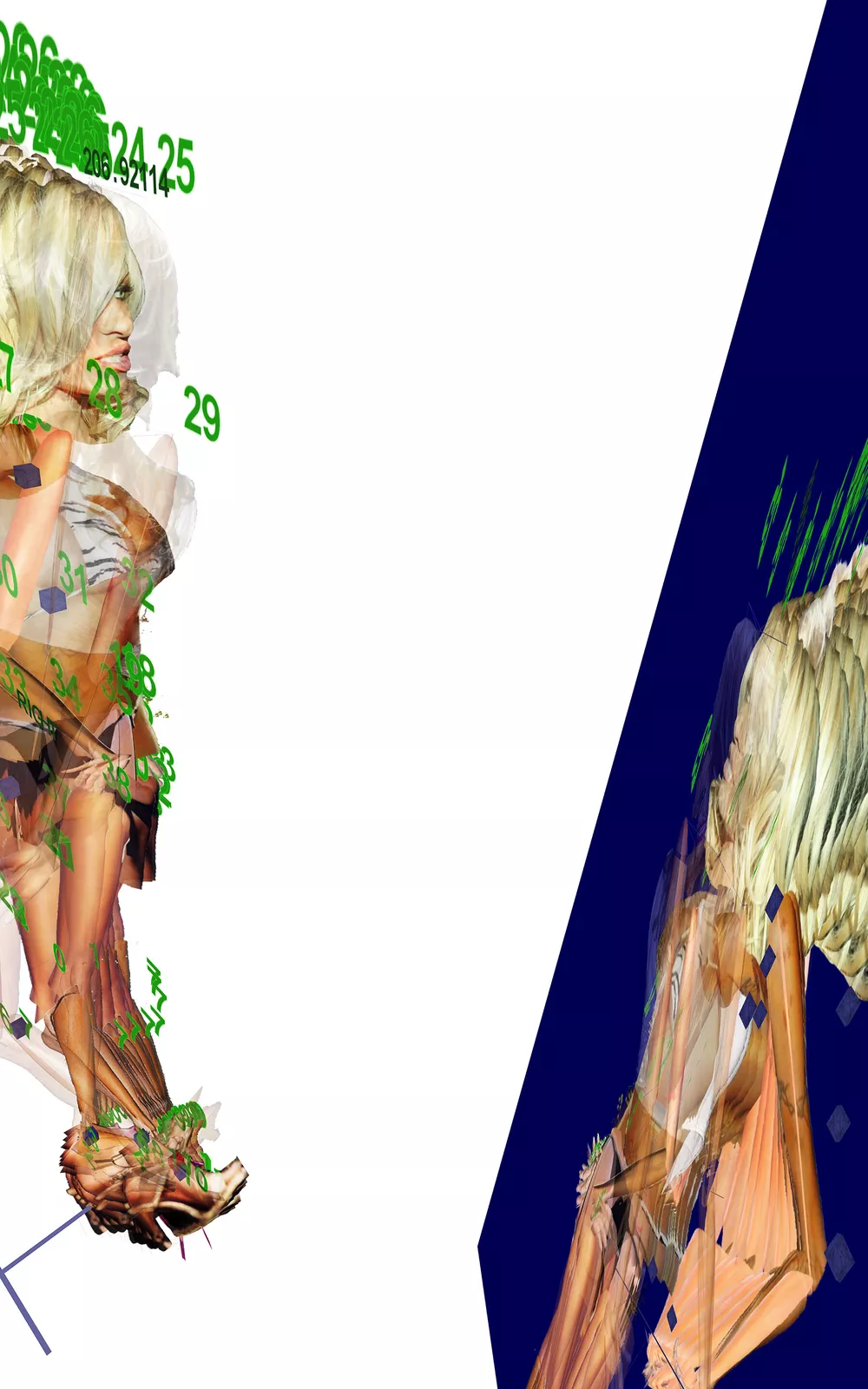 A digital illustration of a woman sitting on the ground.