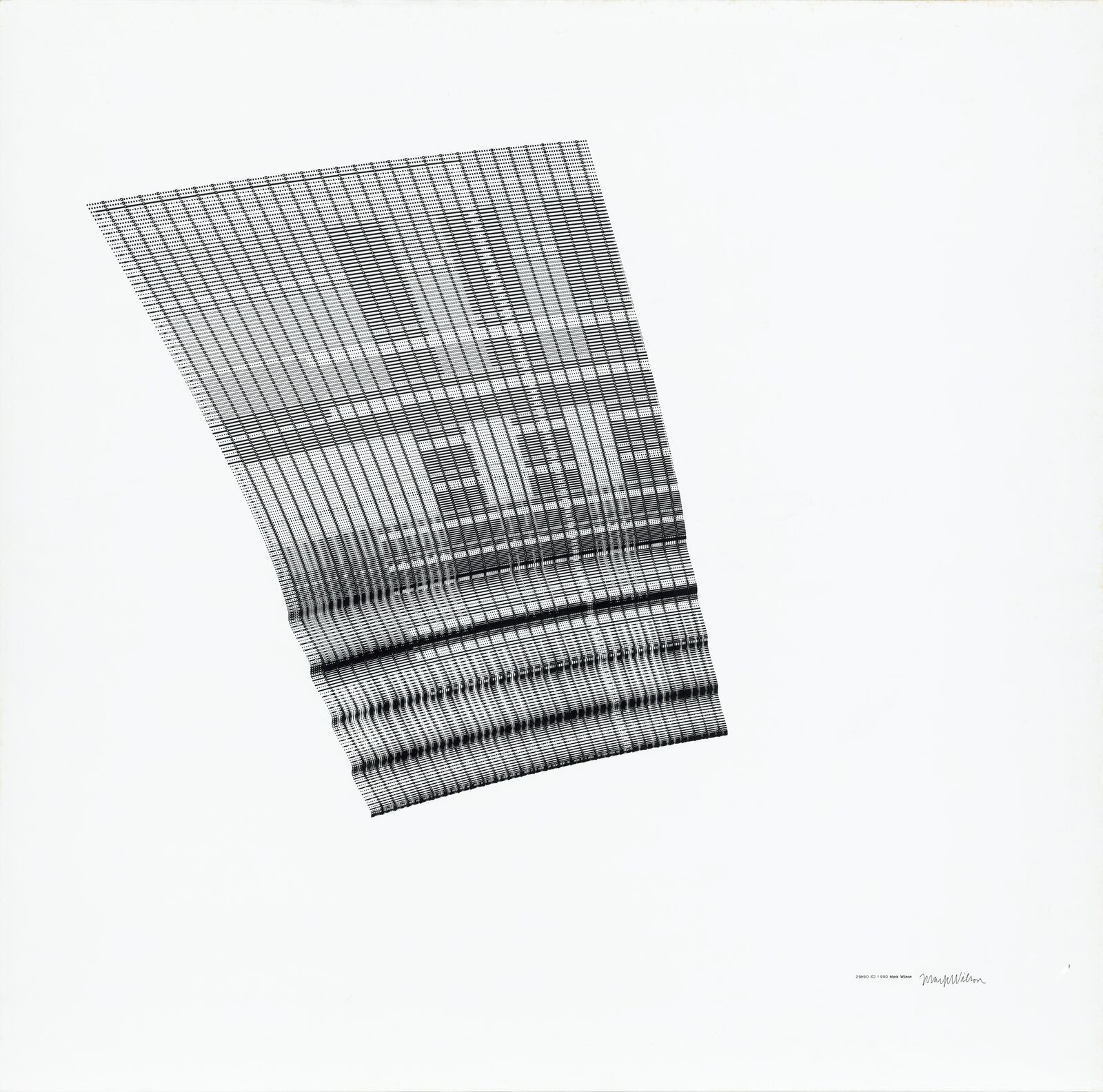 Artwork by Mark Wilson, 29H90, Made of Plotter Drawing Ink on paper 