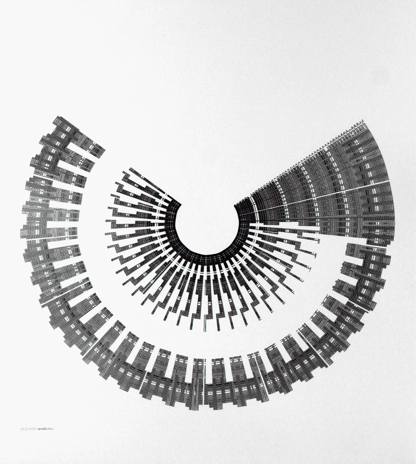 Artwork by Mark Wilson, 4K92, Made of Plotter drawing, ink on paper 