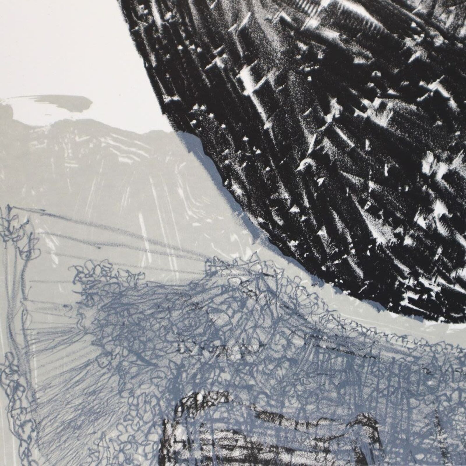 A group of six black and white drawings of a child's face.