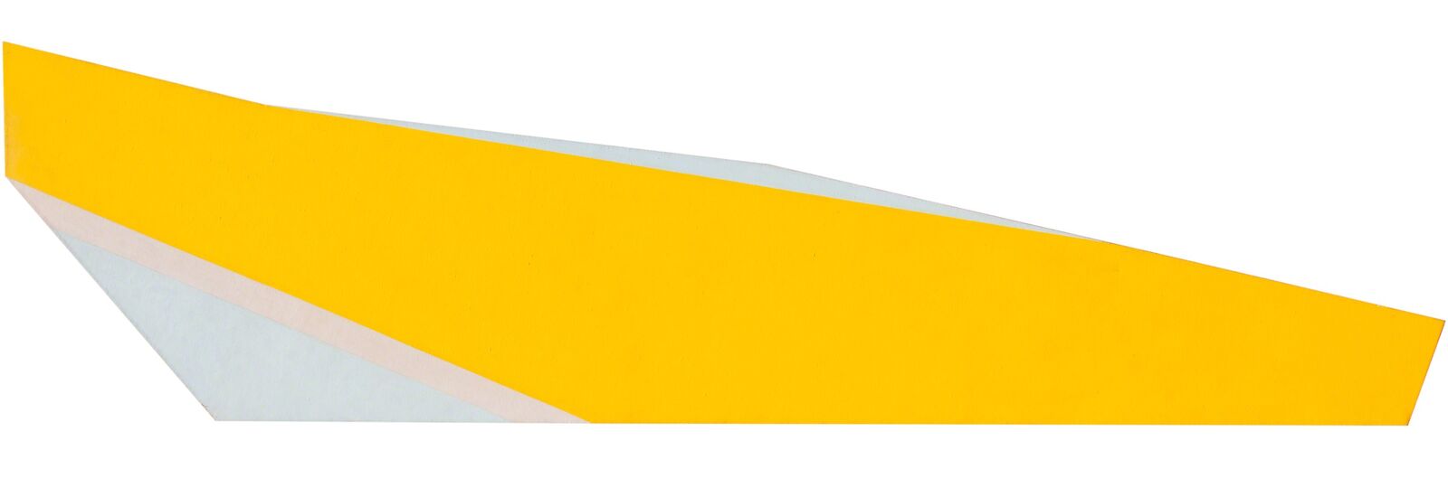 a yellow and white paper airplane on a white background
