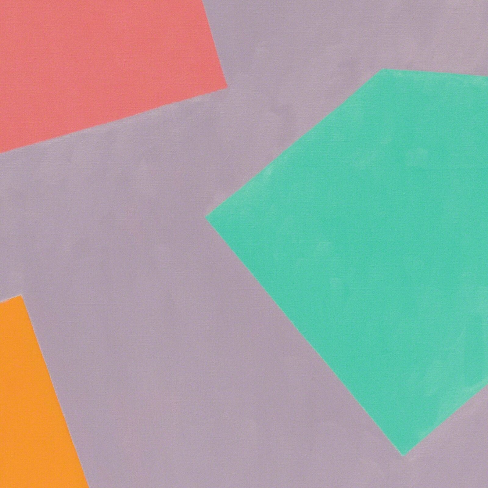 A painting of colorful squares on a purple background.