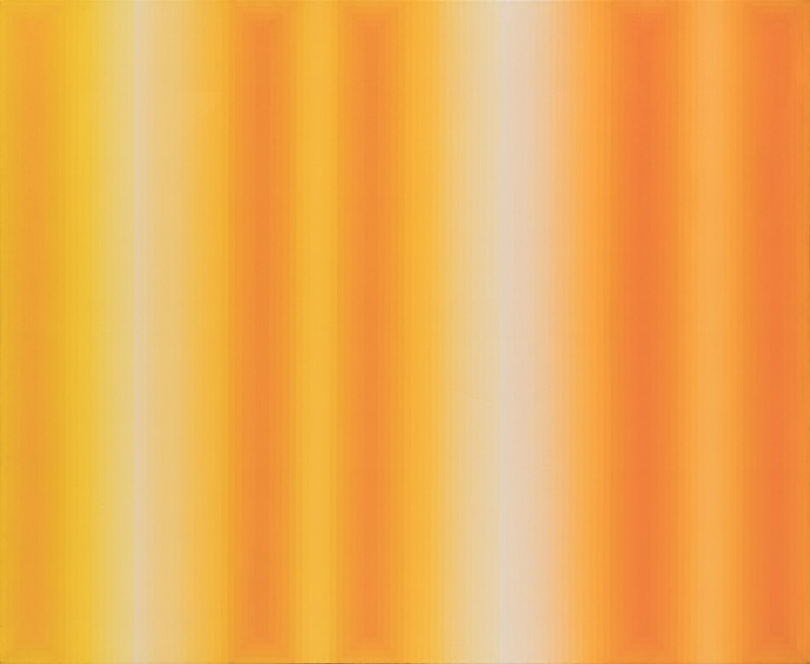 an orange and yellow striped background with a white border