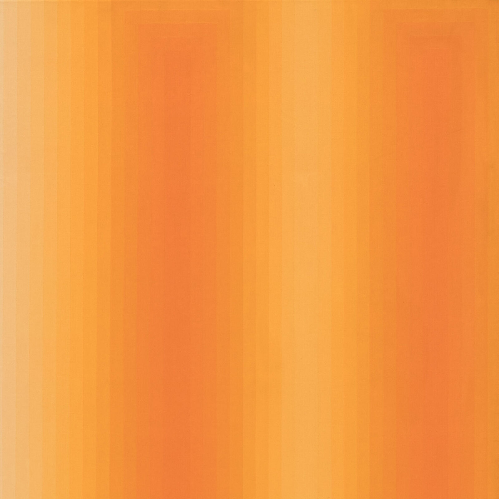 an orange and yellow striped background with a white border